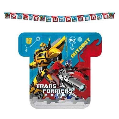 Banderín Cumpleaños Transformers Original Cotillón Activarte-0