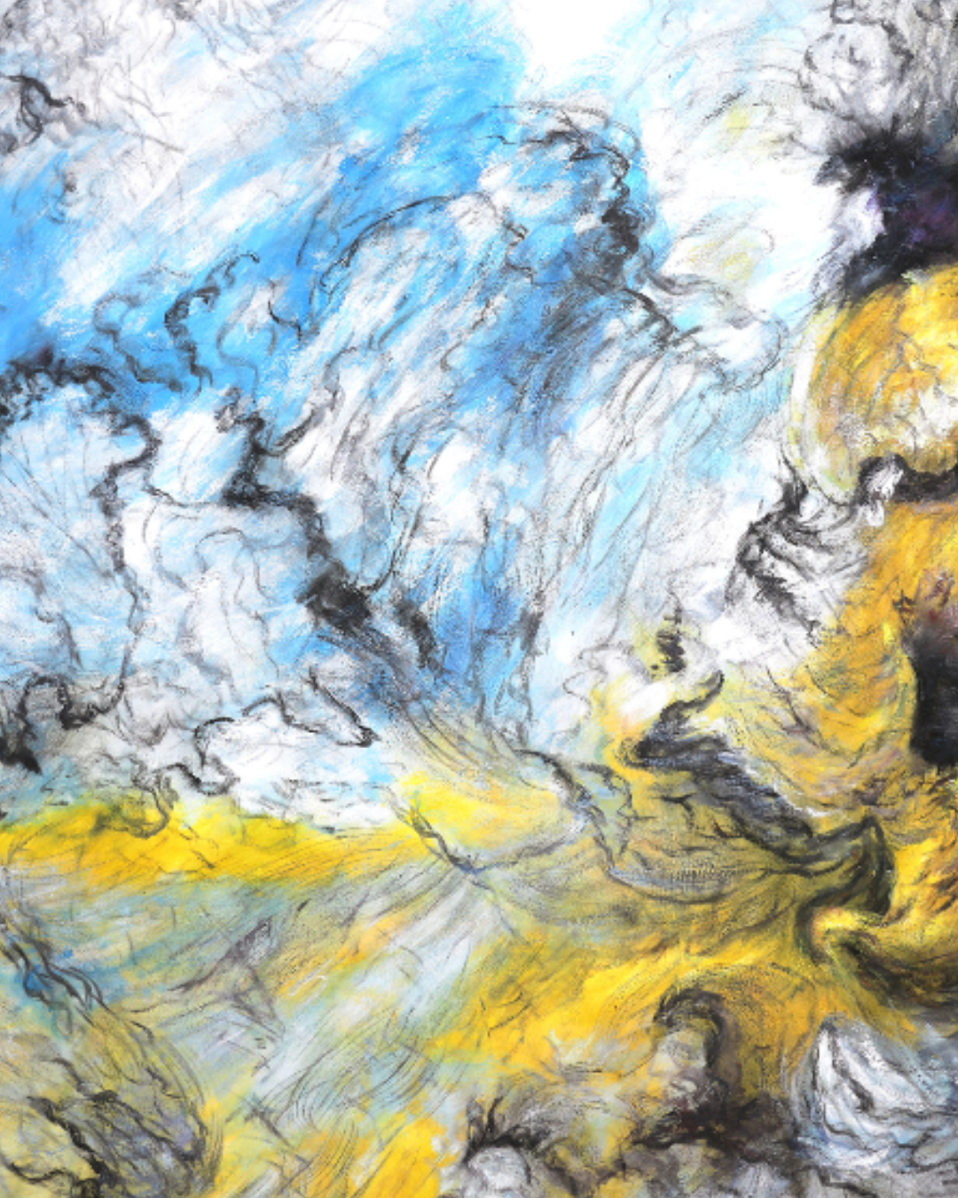 ÓLEO L ABSTRACTO NEGRO AMARILLO 150X100-2