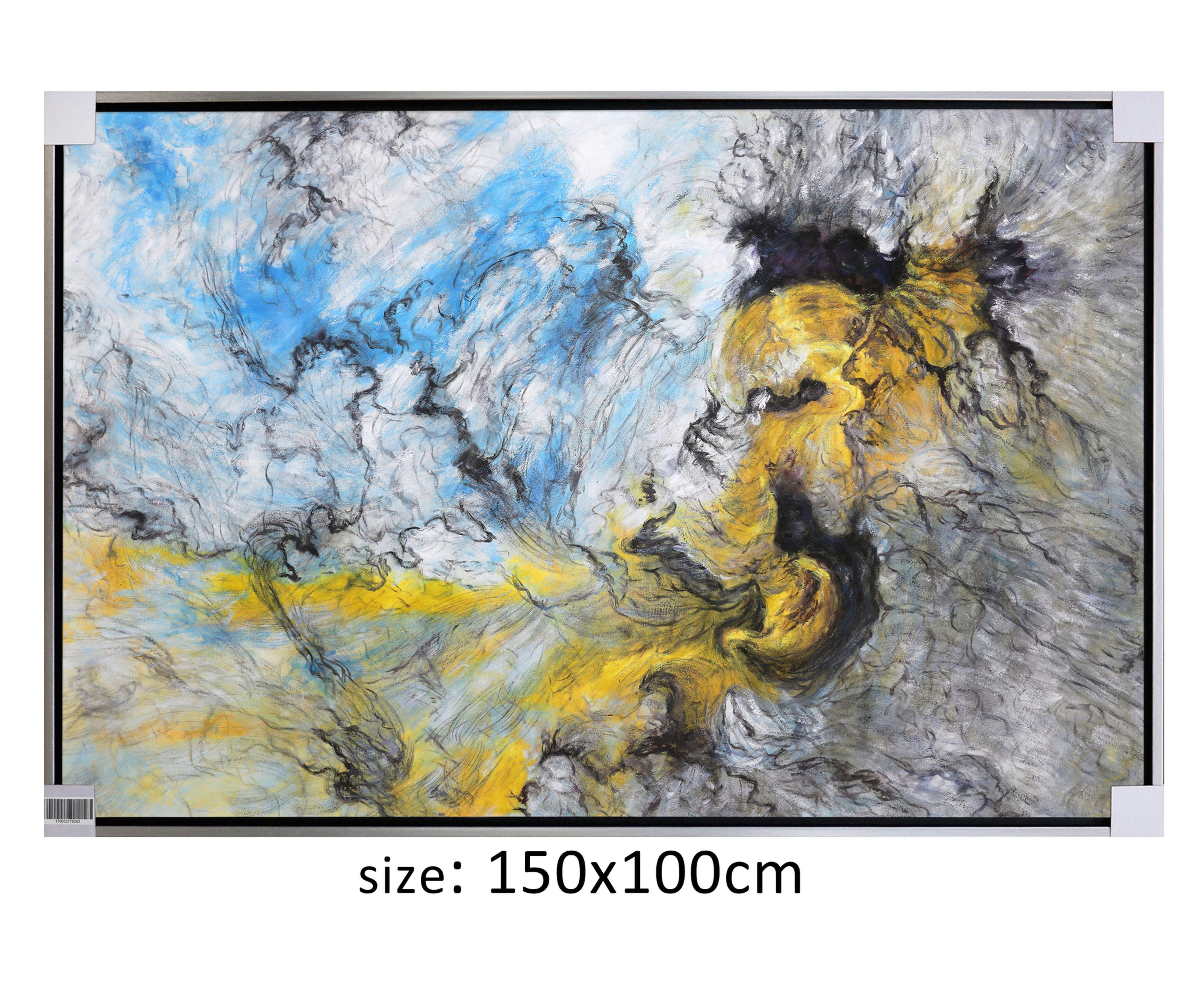 ÓLEO L ABSTRACTO NEGRO AMARILLO 150X100-5