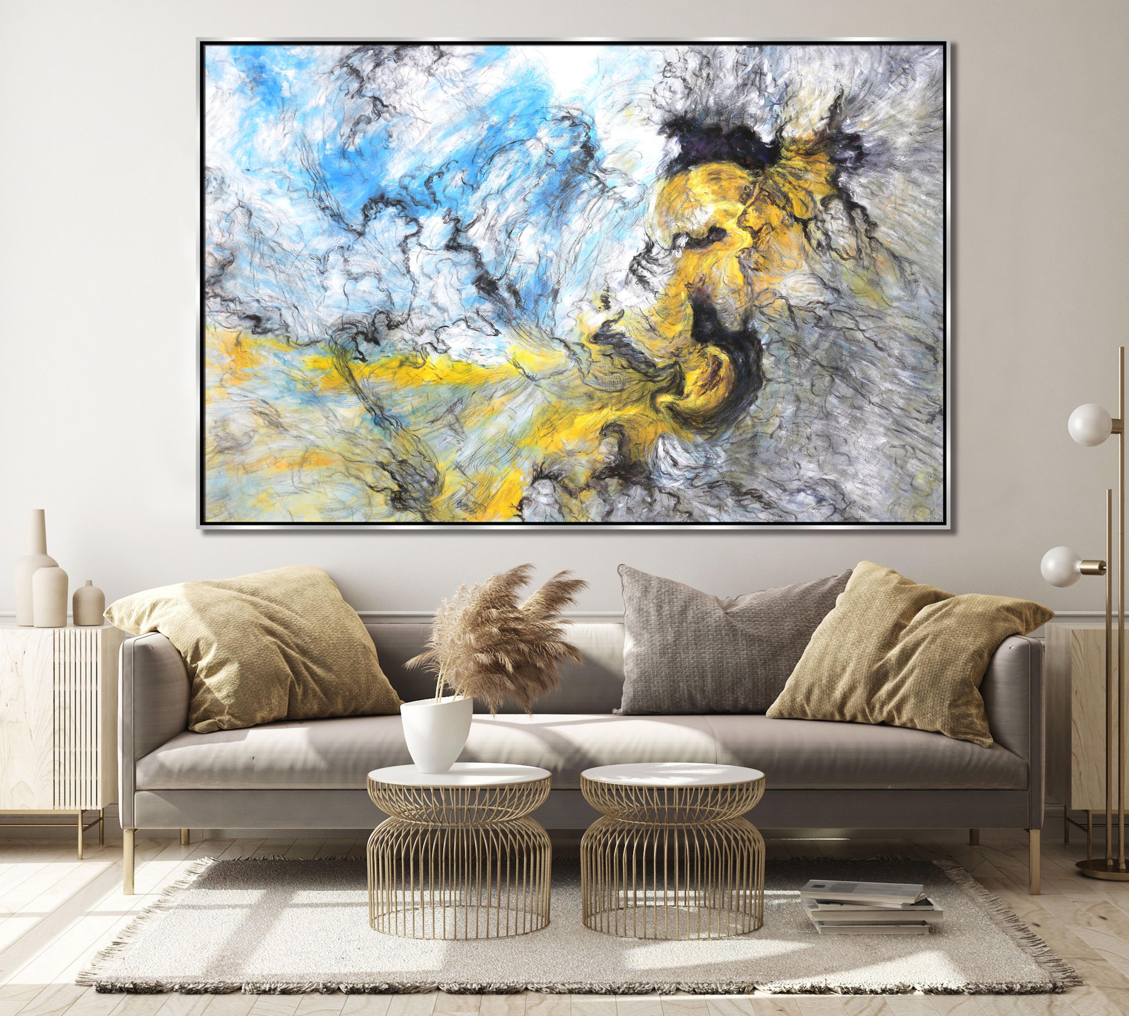 ÓLEO L ABSTRACTO NEGRO AMARILLO 150X100-7