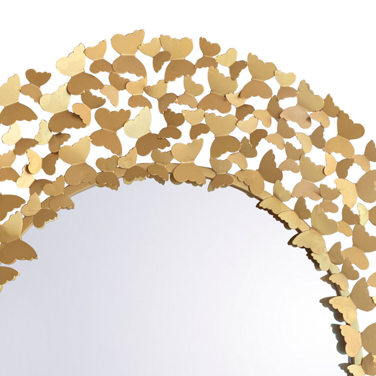 Espejo Redondo Decorativo Dorado Marco de Mariposas 90×90cm-4