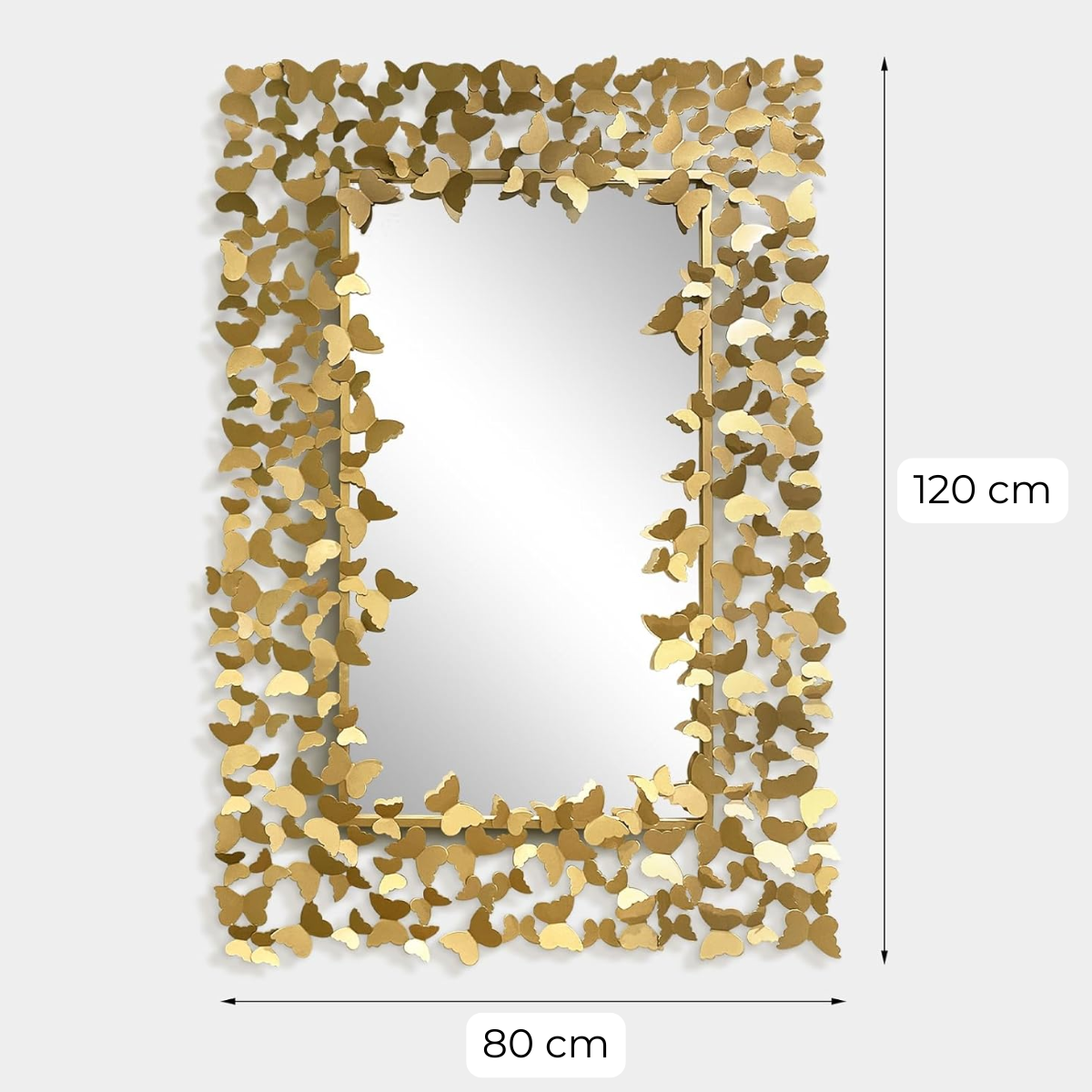 Espejo Decorativo Rectangular 80×120 con Marco de Mariposas Doradas-3