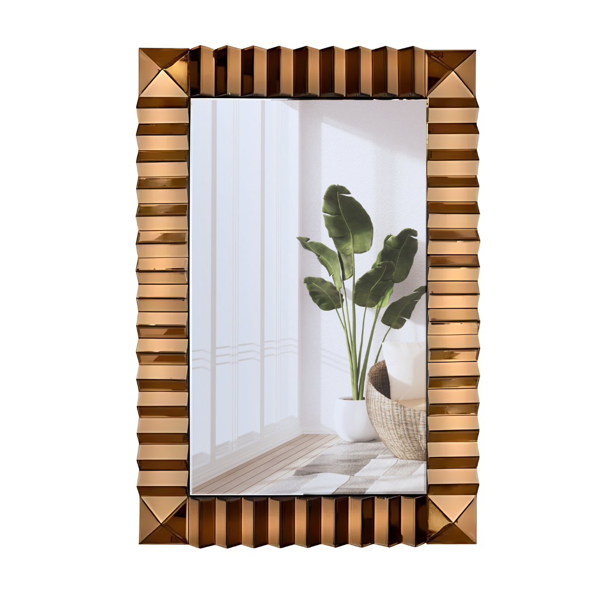 Espejo Decorativo Rectangular 80×120 Marco Espejado Relieve Cobre-1