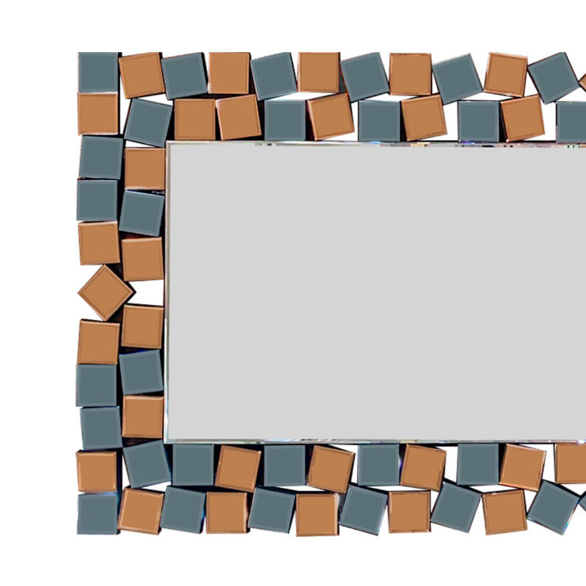 Espejo de Pie Rectangular Marco Bicolor Cobre Plata 80×180-3