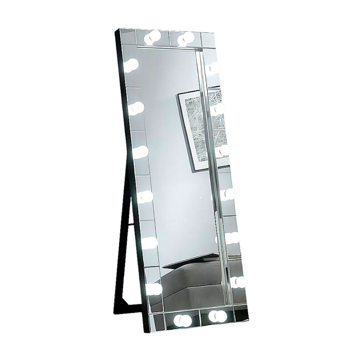 Espejo Rectangular de Pie con Luces LED y Parlantes Bluetooth 175×80-3
