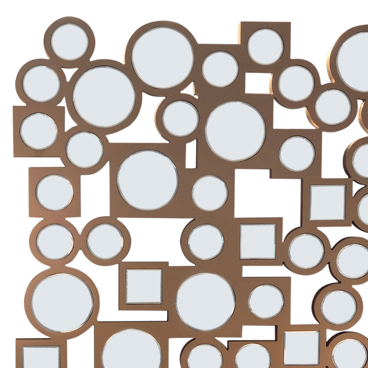 Espejo Decorativo Cobre  80×120con Círculos y Cuadrados Espejados-2