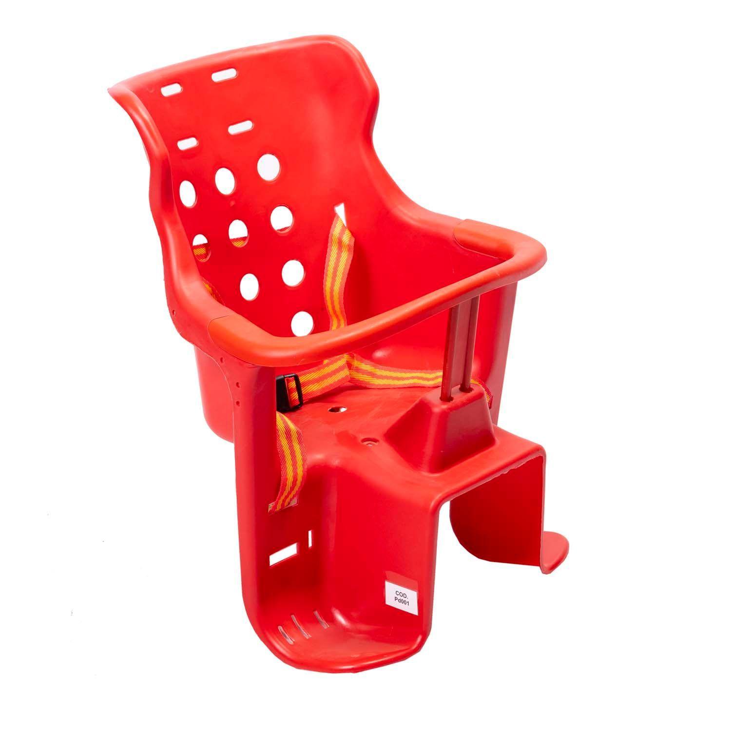 Silla infantil para bicicleta roja-0