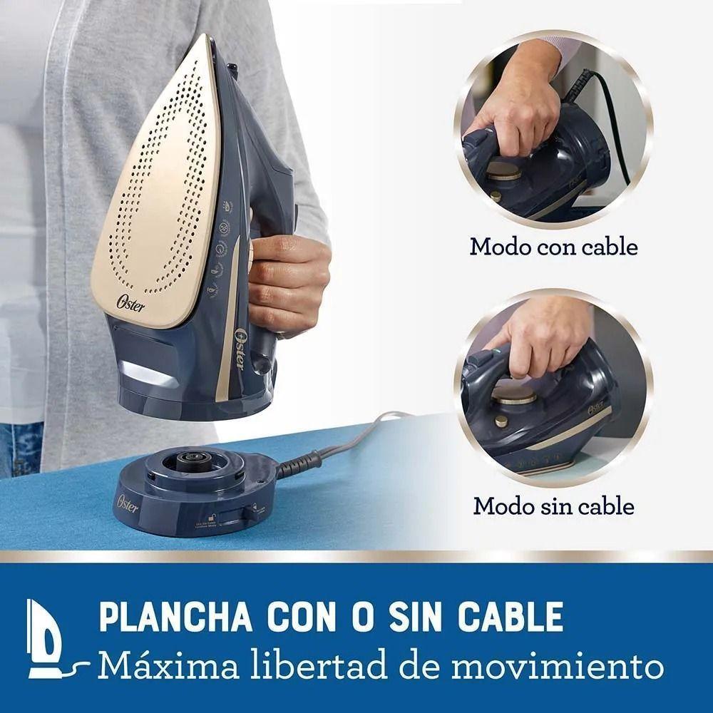 Plancha de Vapor Oster Inalambrica 2 en 1 GCSTCC5000 Suela Ceramica Azul-5
