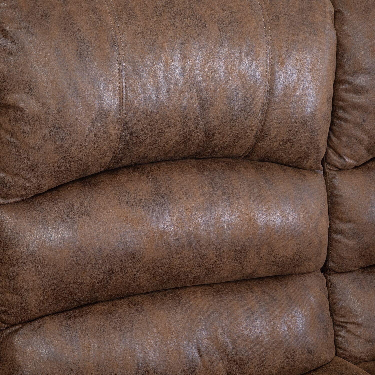 Sofá Seccional Reclinable Moderno Cuero Viejo Café Castle 7245-7