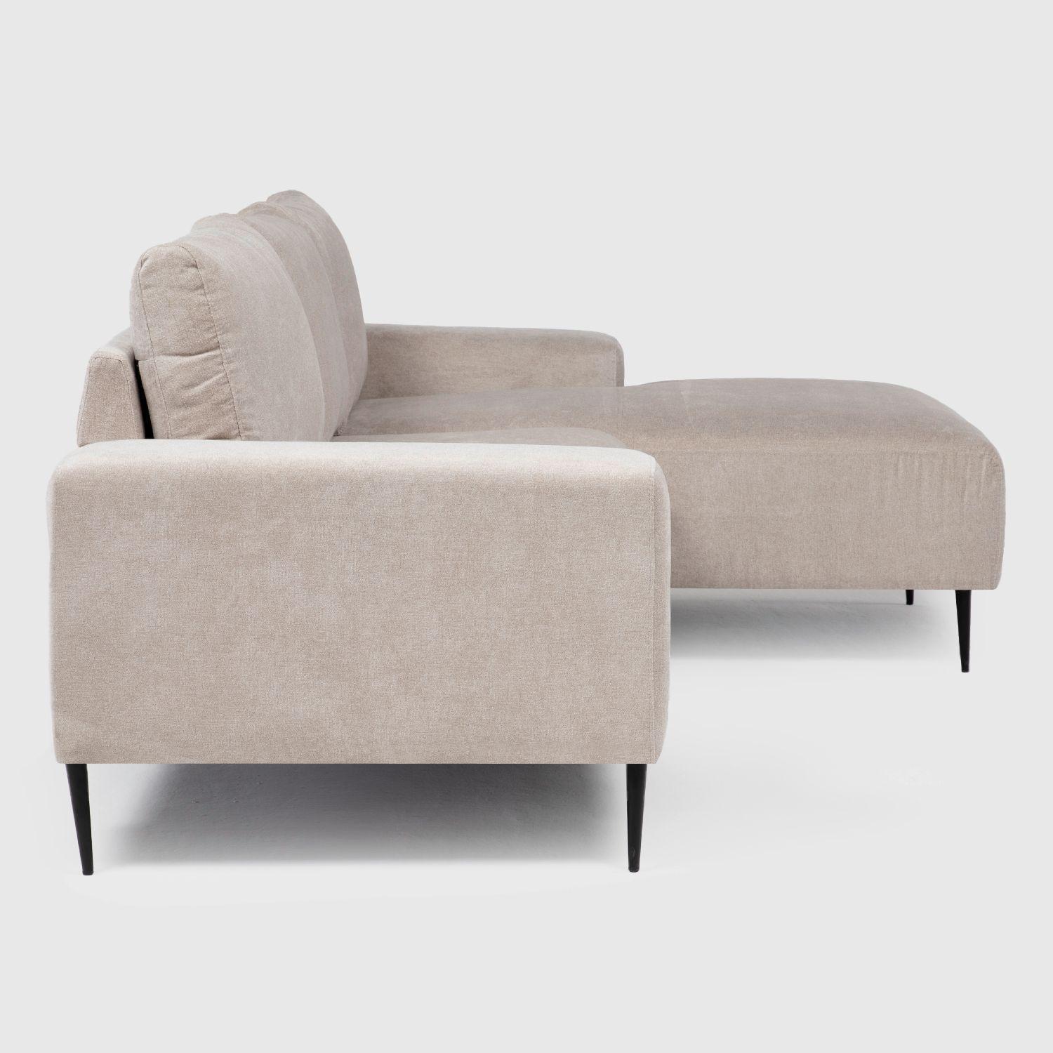 Sofá Seccional 3 Cuerpos Derecho Moderno Beige Castelo KM2315RIV-5