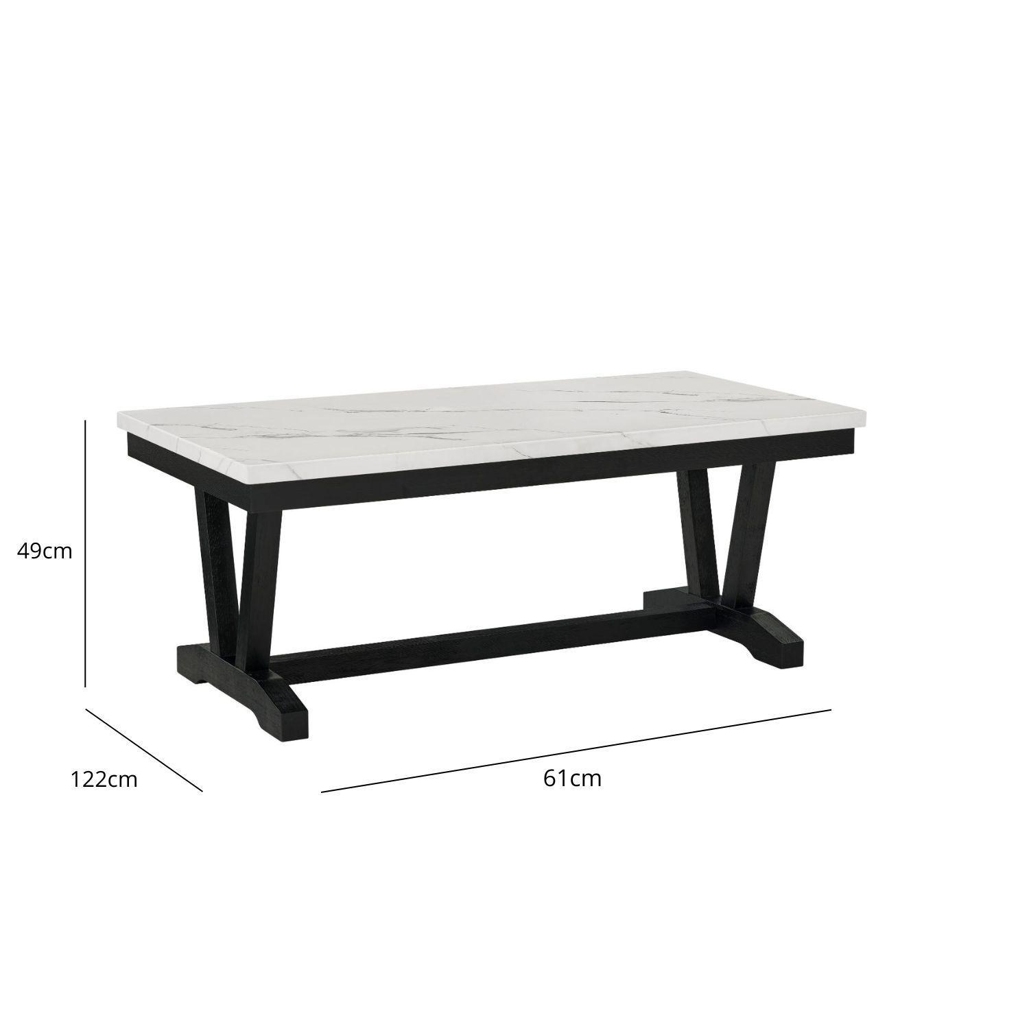 Mesa De Centro Moderna Mármol Rodeus Blanca T4931-5