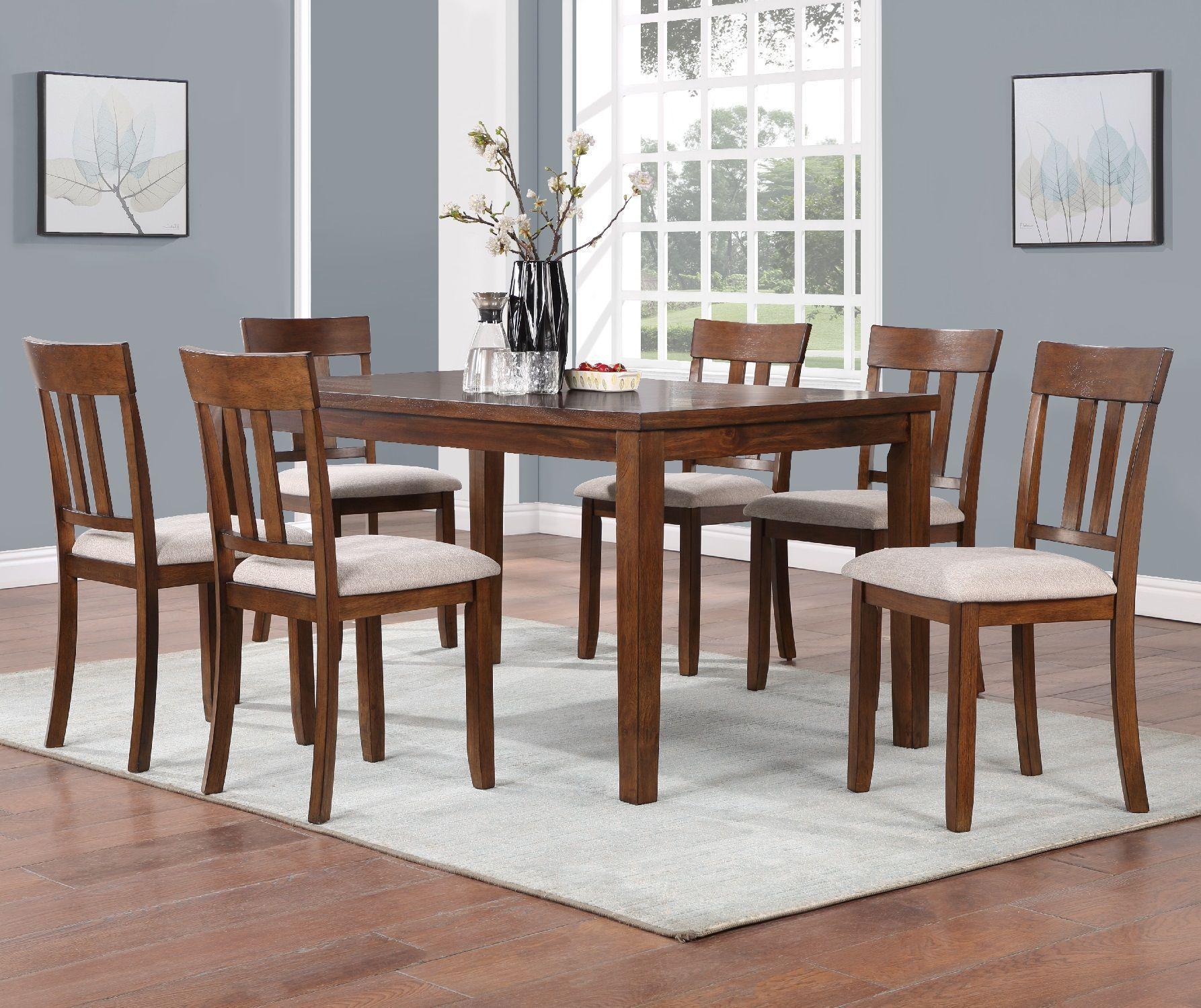 Mesa Comedor + 6 Sillas Madera Café Daniels D5052-0