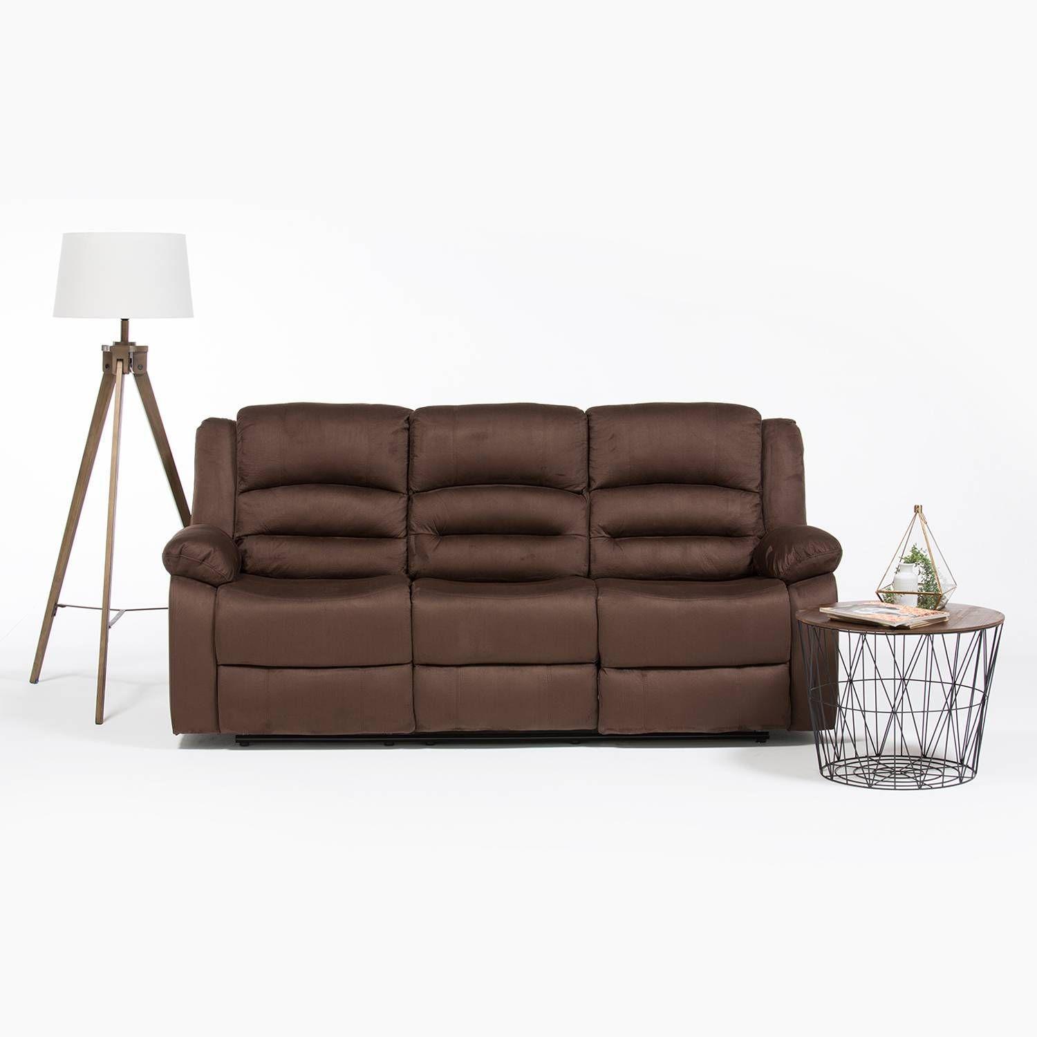  Living Sofá 3 Cuerpos Reclinable Martell Café + 2 Bergers 98060-7