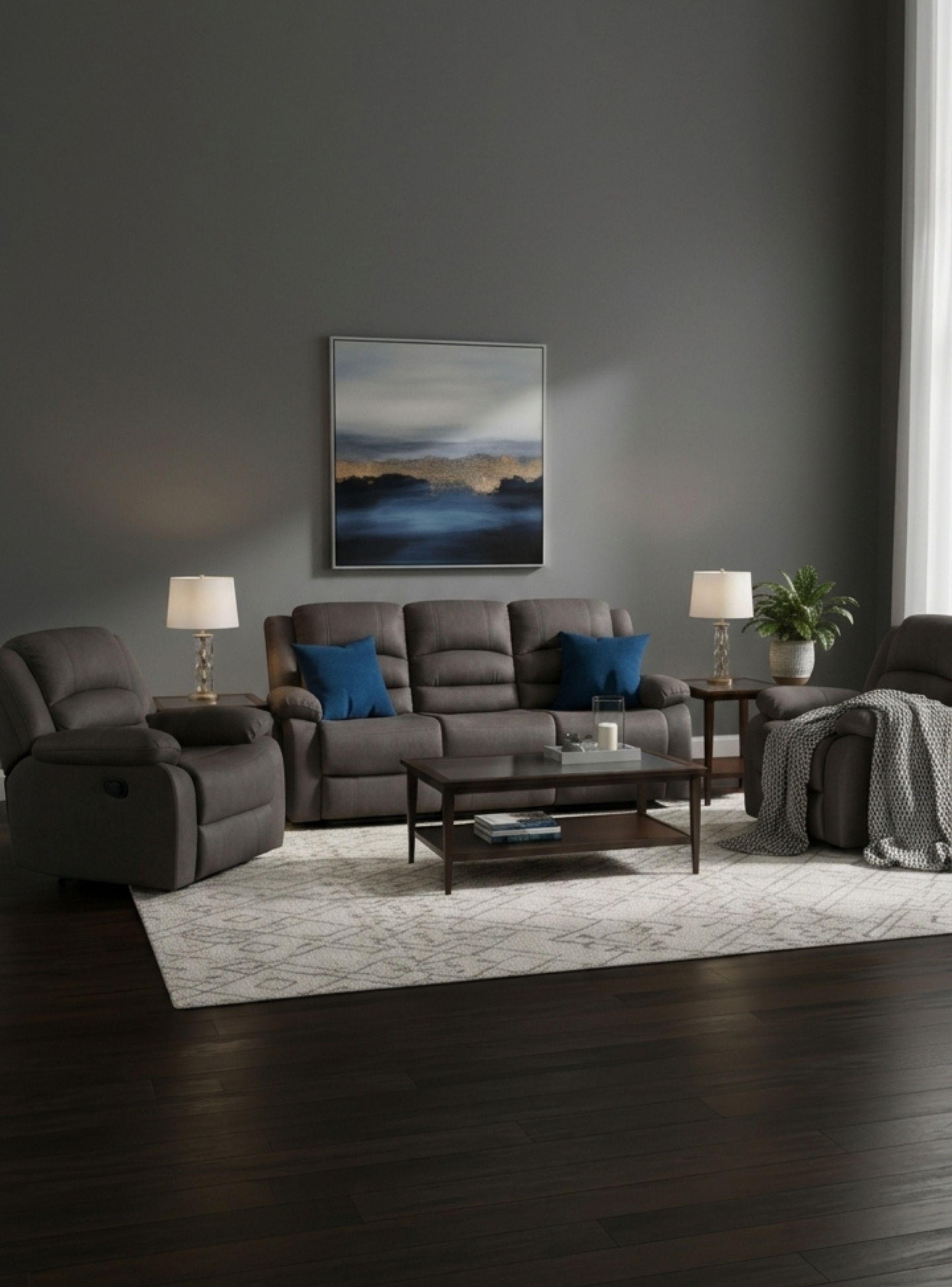  Living Sofá 3 Cuerpos Reclinable Martell + 2 Bergers 98060-0