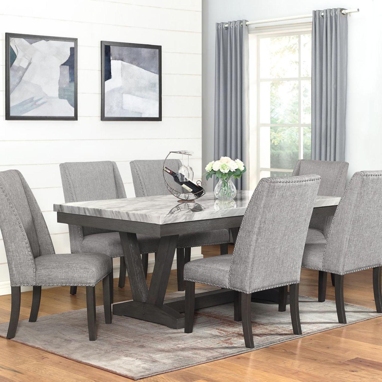 Juego de Comedor 6 Sillas Moderno Rodeus Mármol DC4093-4