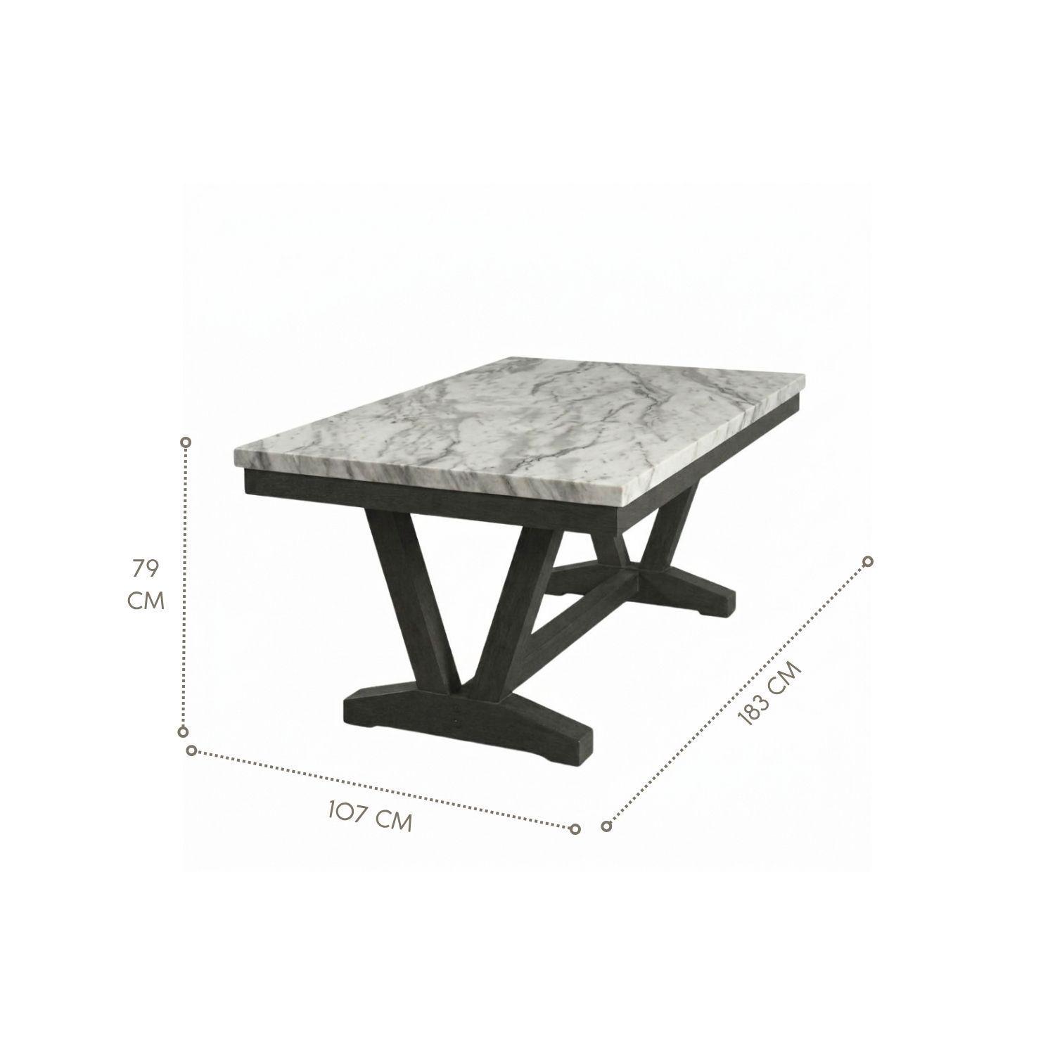 Juego de Comedor 6 Sillas Moderno Rodeus Mármol -5