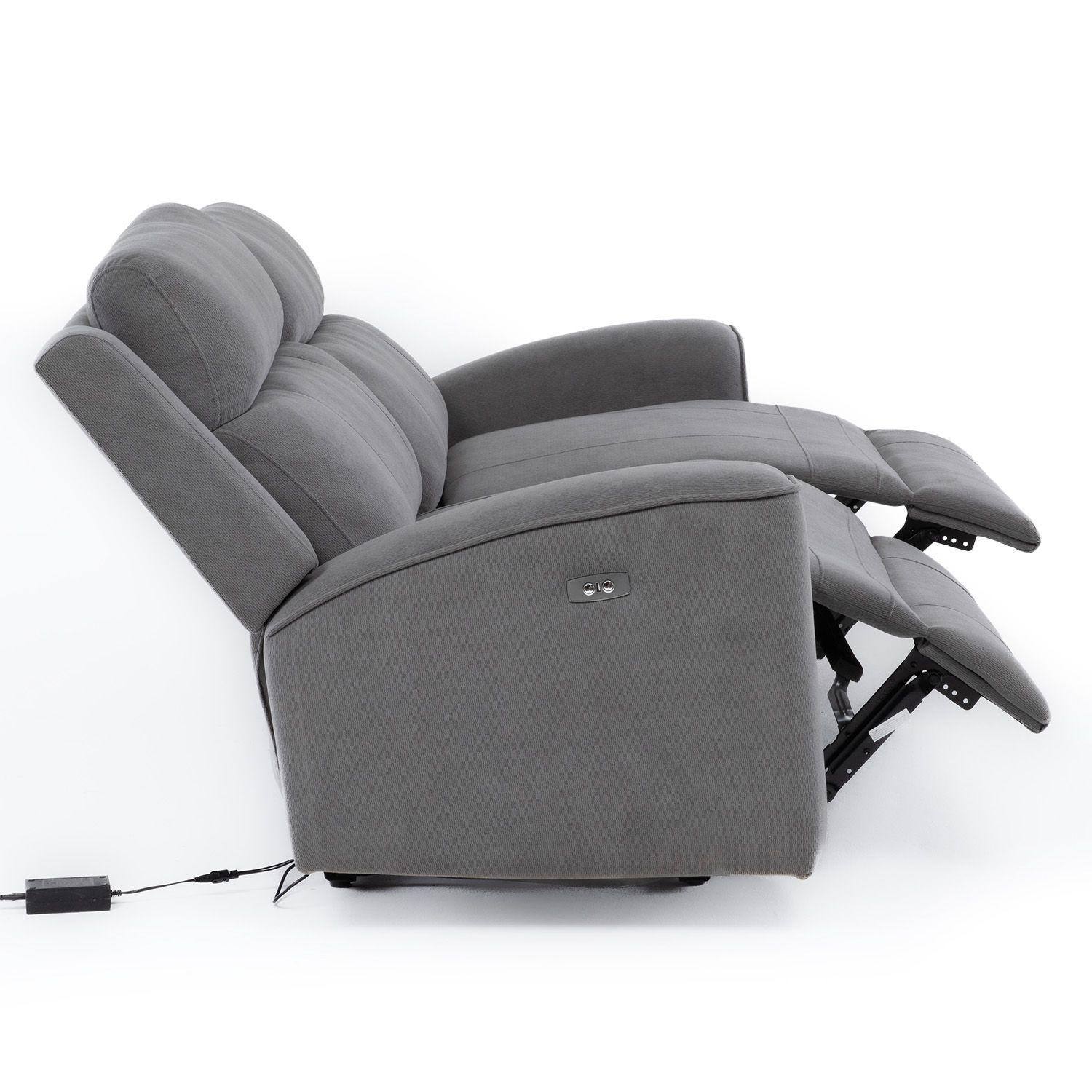 Living Reclinable 1 Sofá 3 Cuerpos + 1 Sofá 2 Cuerpos + 1 Berger Eléctricos Montana Gris KM807RLS-7