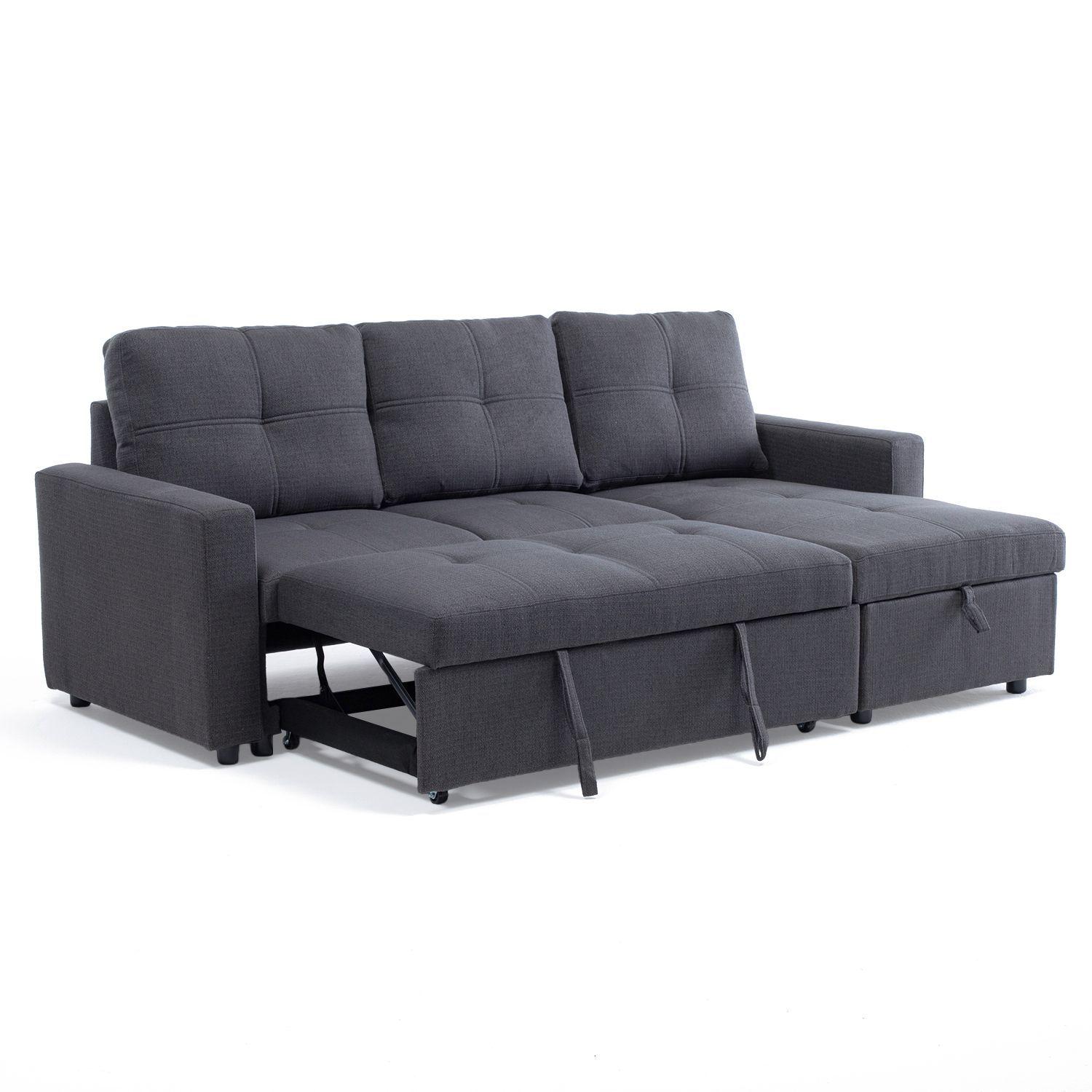 Sofá Seccional Cama 2 Plazas Lino Grueso Reversible Wing-2