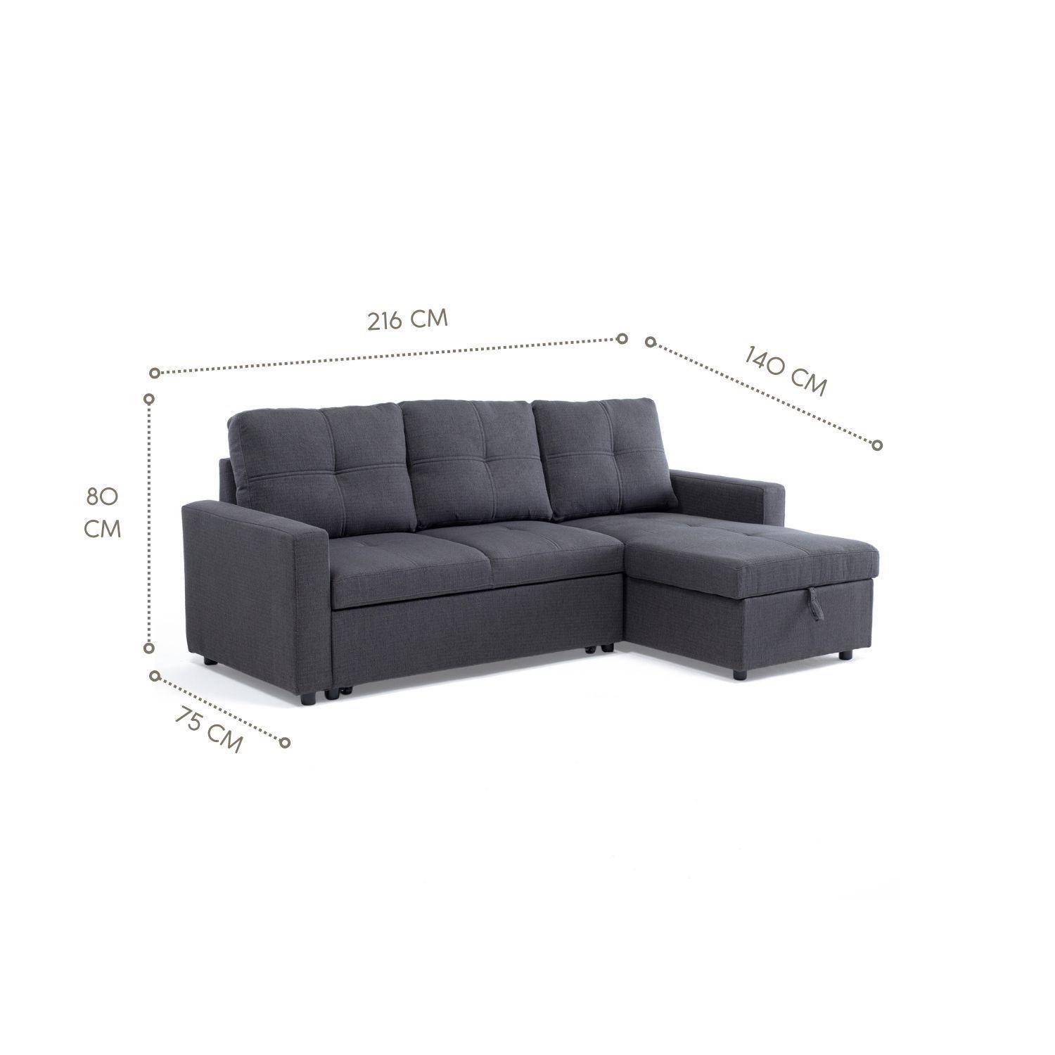 Sofá Seccional Cama 2 Plazas Lino Grueso Reversible Wing-6