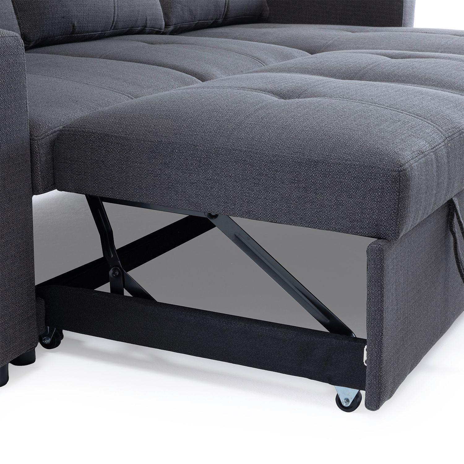 Sofá Seccional Cama 2 Plazas Lino Grueso Reversible Wing-5