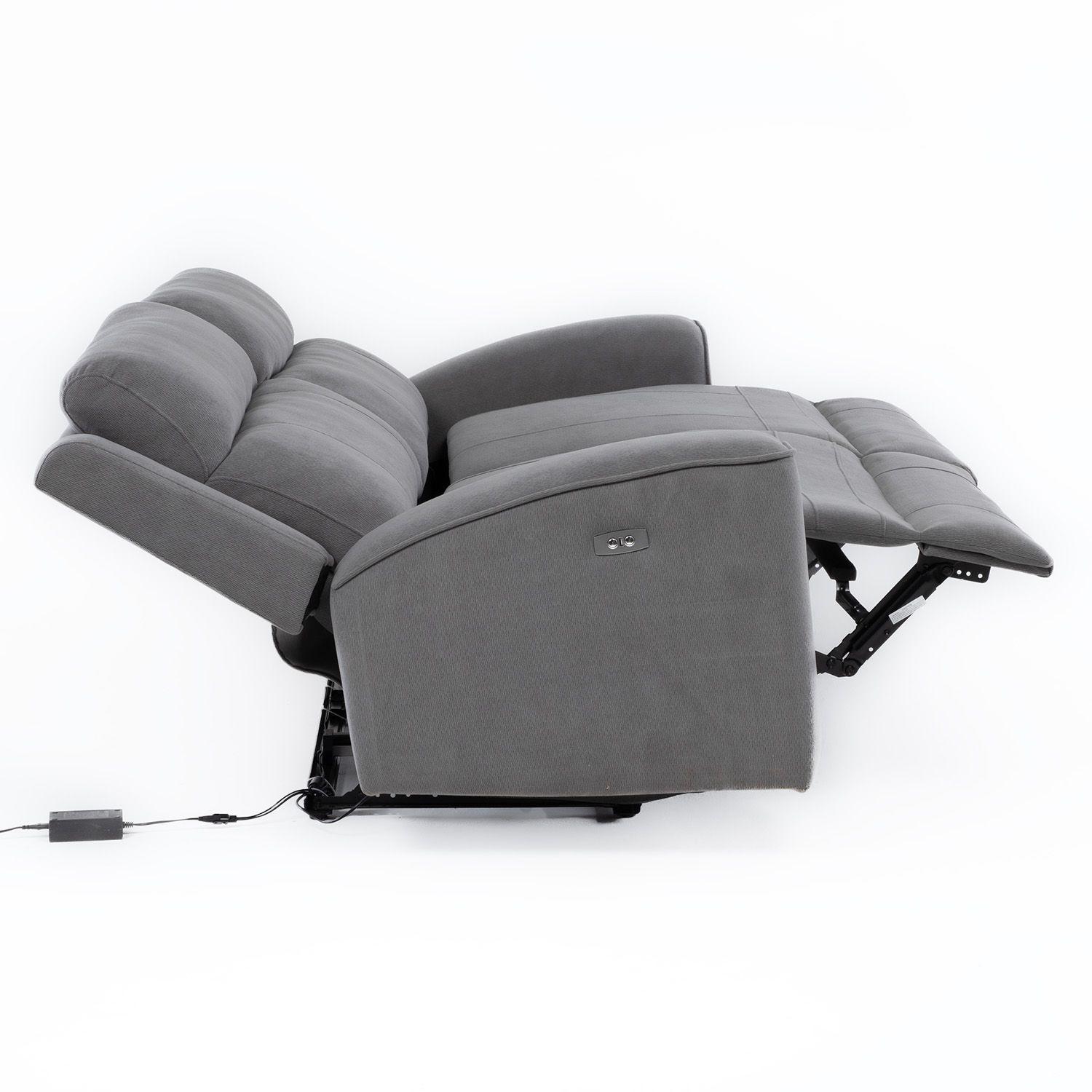 Sofá 3 Cuerpos Reclinable Eléctrico Gris Montana KM807SPWGR-6