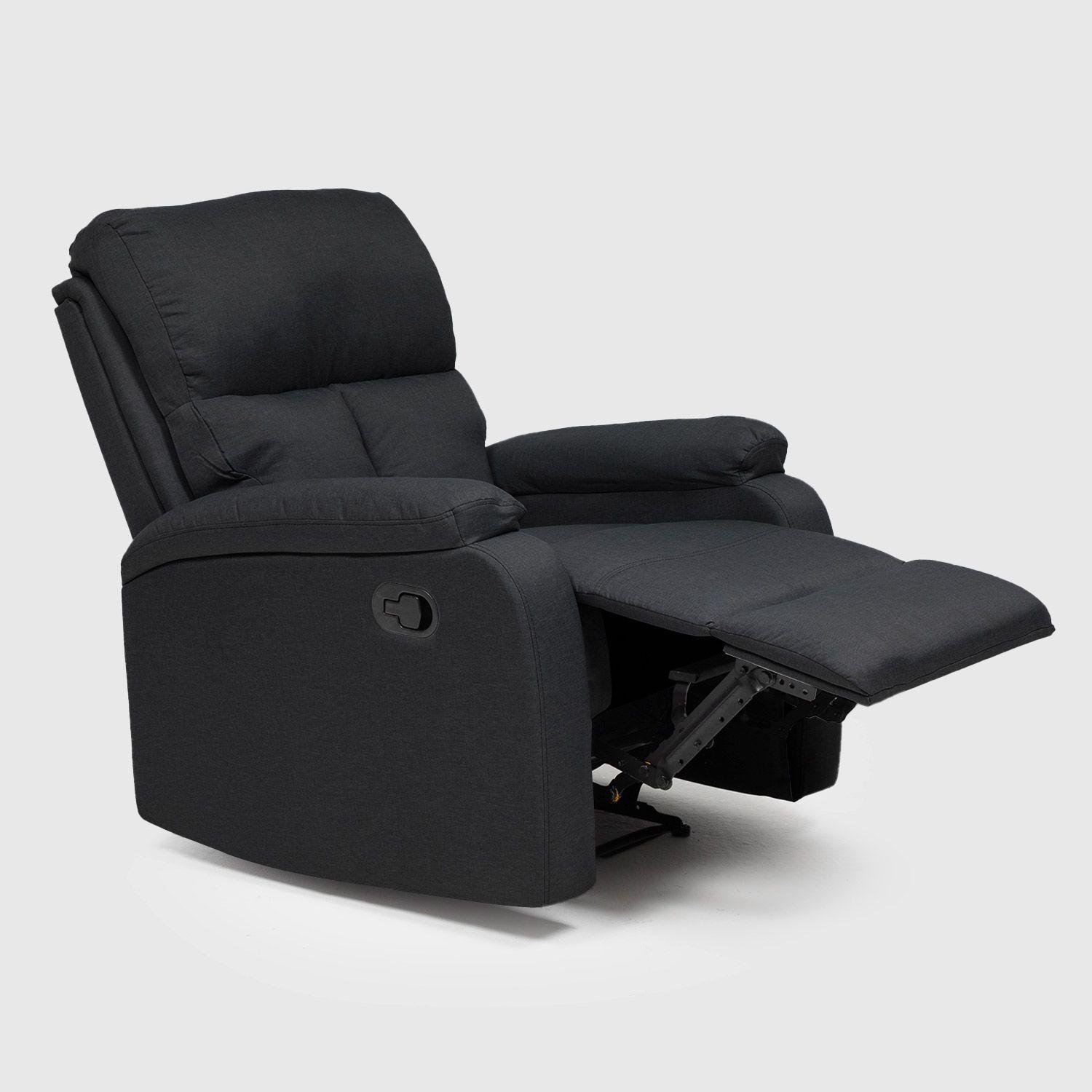 Berger Reclinable de Lino Negro Matheus VS8070BBL-2