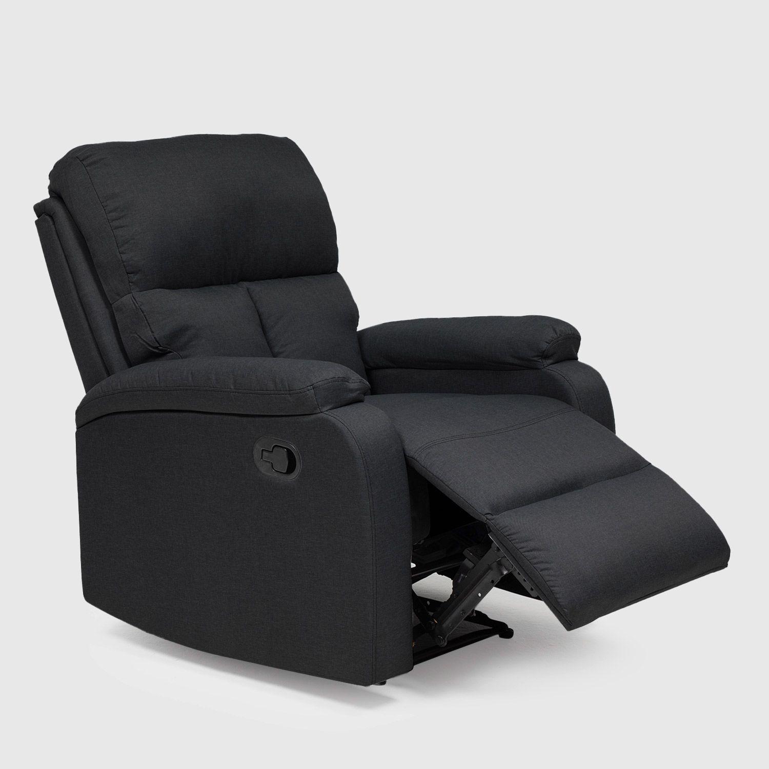 Berger Reclinable de Lino Negro Matheus VS8070BBL-5