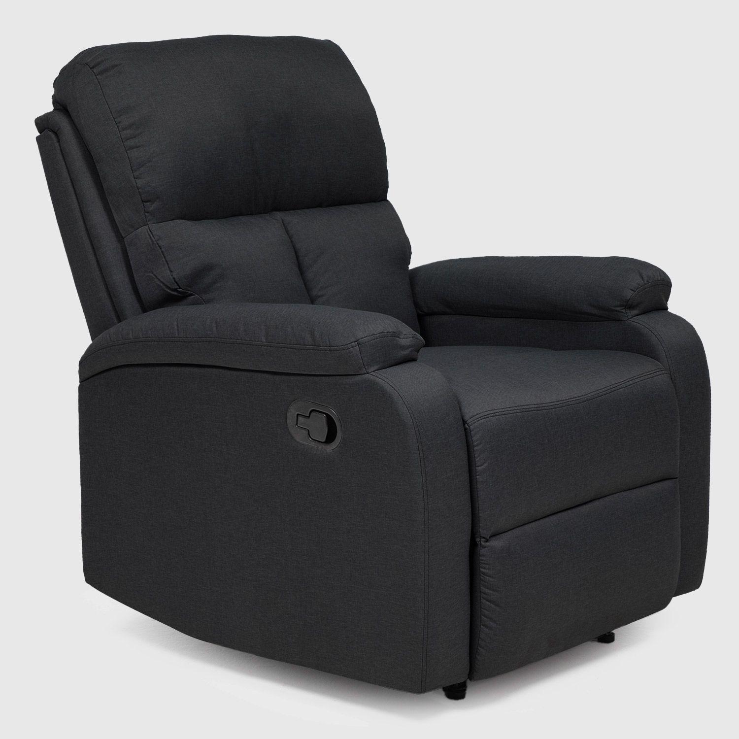 Berger Reclinable de Lino Negro Matheus VS8070BBL-2