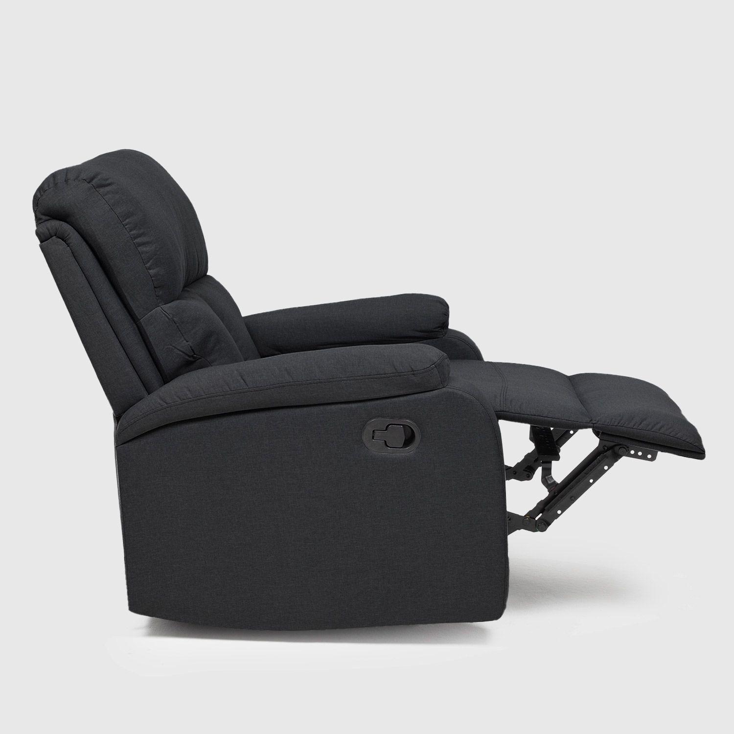 Berger Reclinable de Lino Negro Matheus VS8070BBL-4