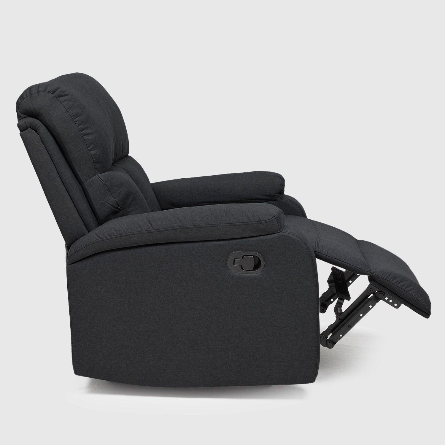 Berger Reclinable de Lino Negro Matheus VS8070BBL-5