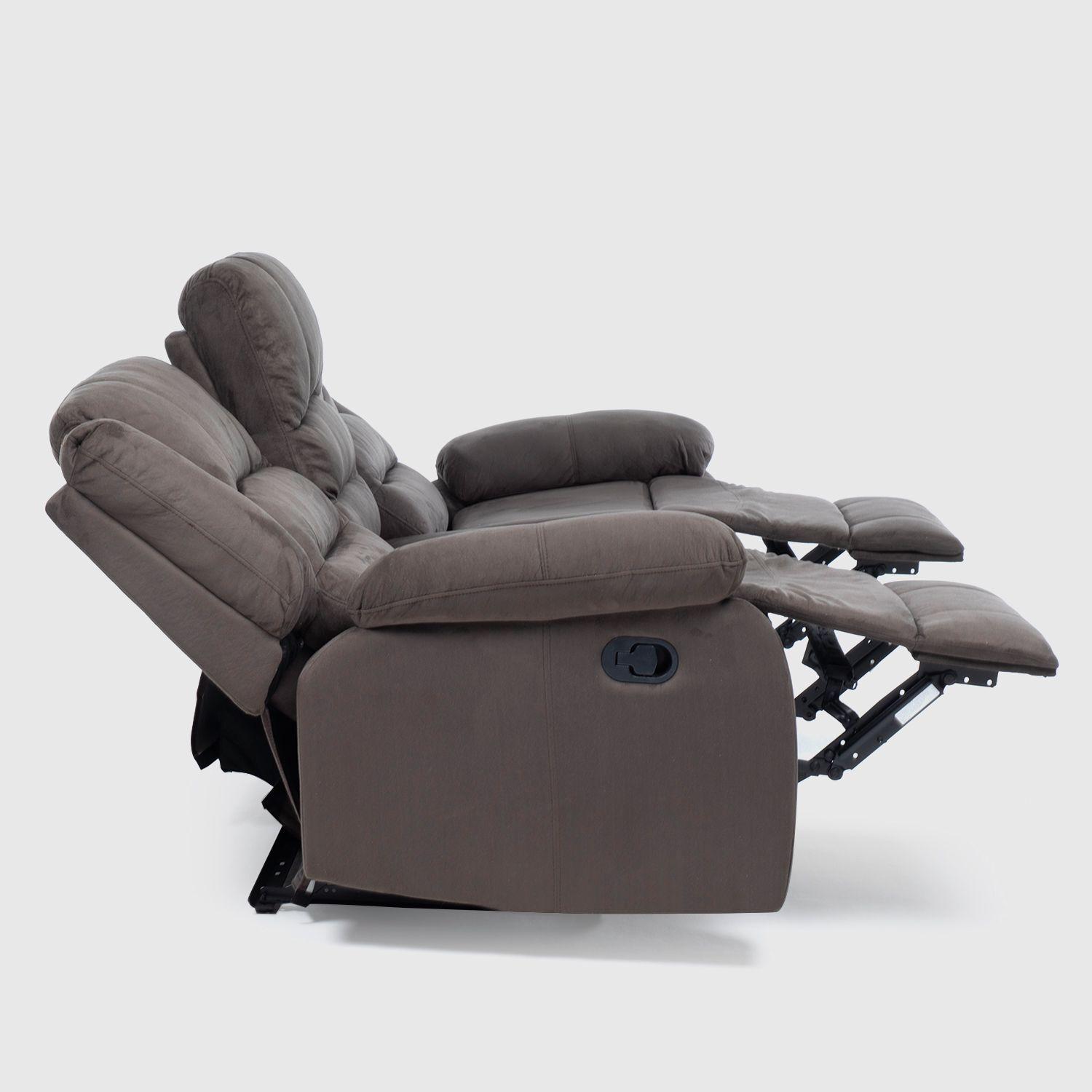  Sofá 3 Cuerpos Reclinable Clásico Martell Gris 98060SGR-3