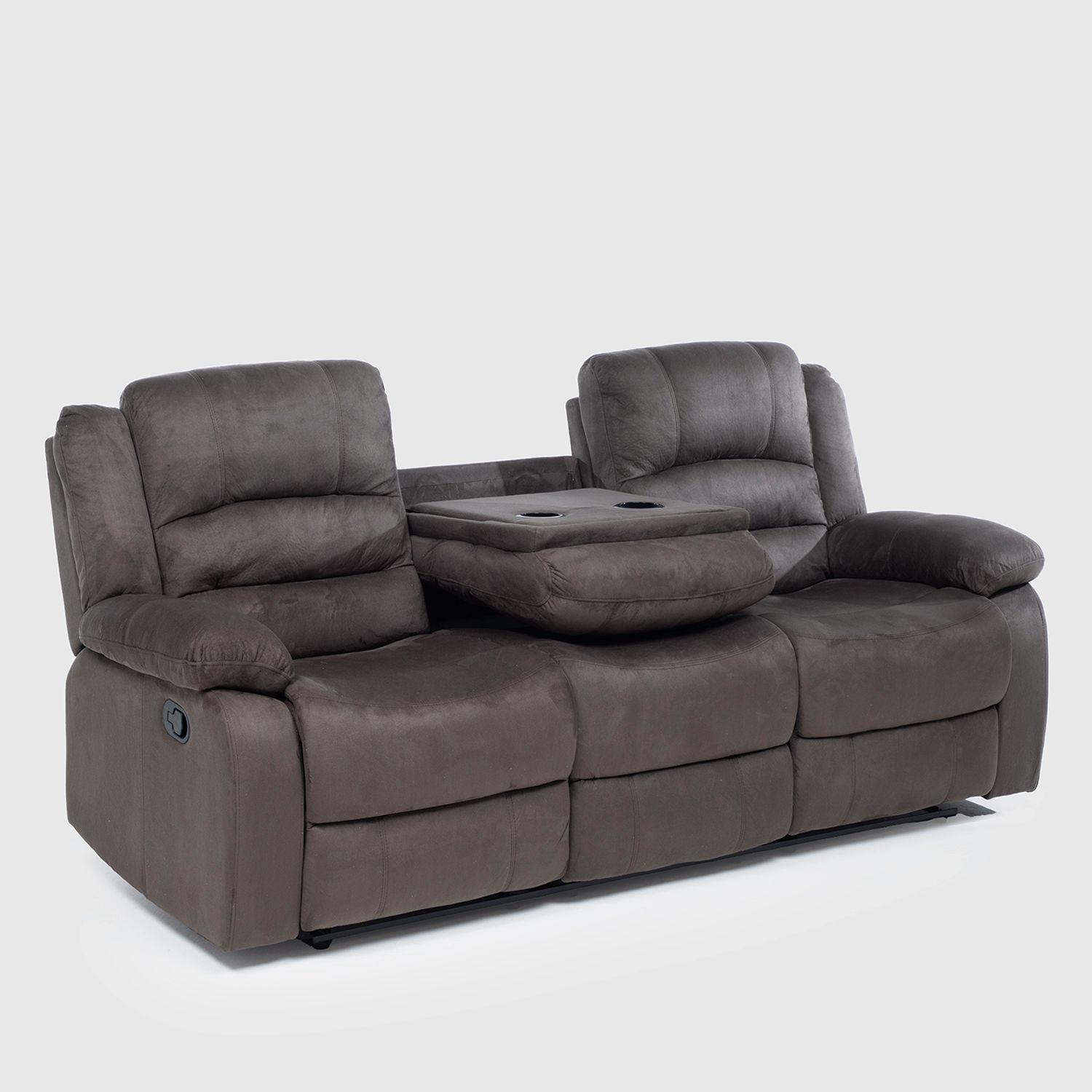  Sofá 3 Cuerpos Reclinable Clásico Martell Gris 98060SGR-5