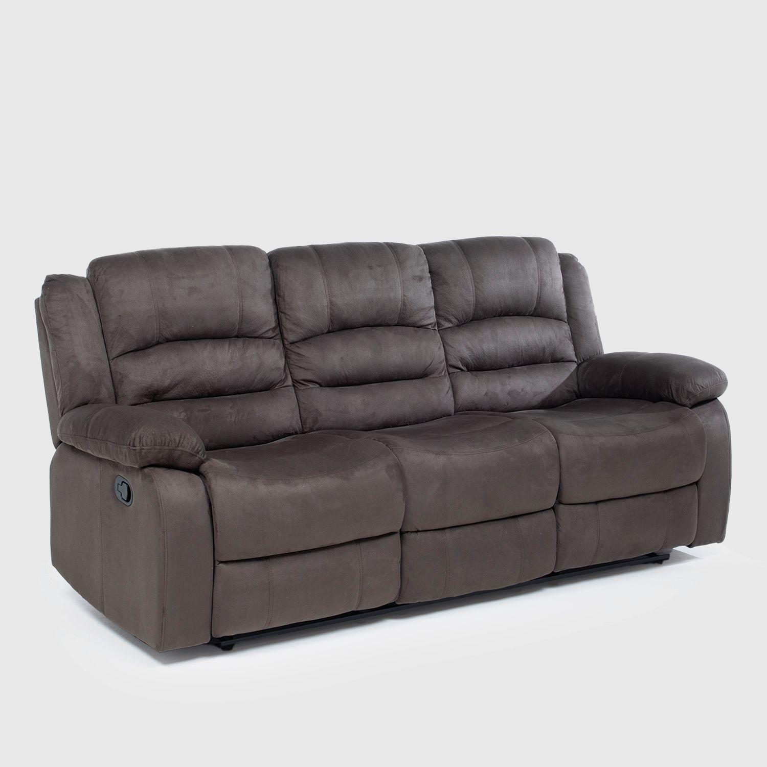  Sofá 3 Cuerpos Reclinable Clásico Martell Gris 98060SGR-1
