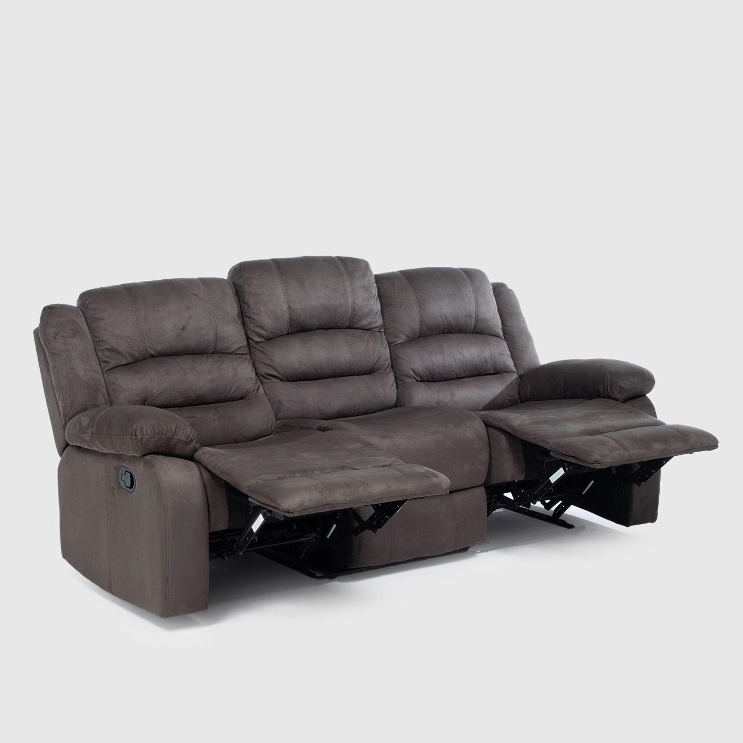  Sofá 3 Cuerpos Reclinable Clásico Martell Gris 98060SGR-4
