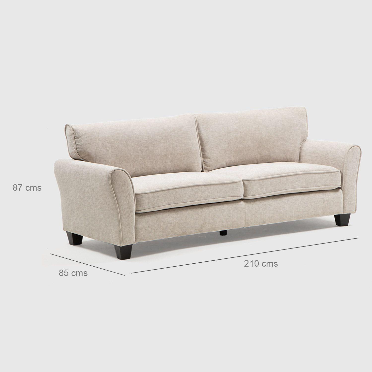 Sofá 3 Cuerpos Moderno Elegante New Charlotte KM2500S-3