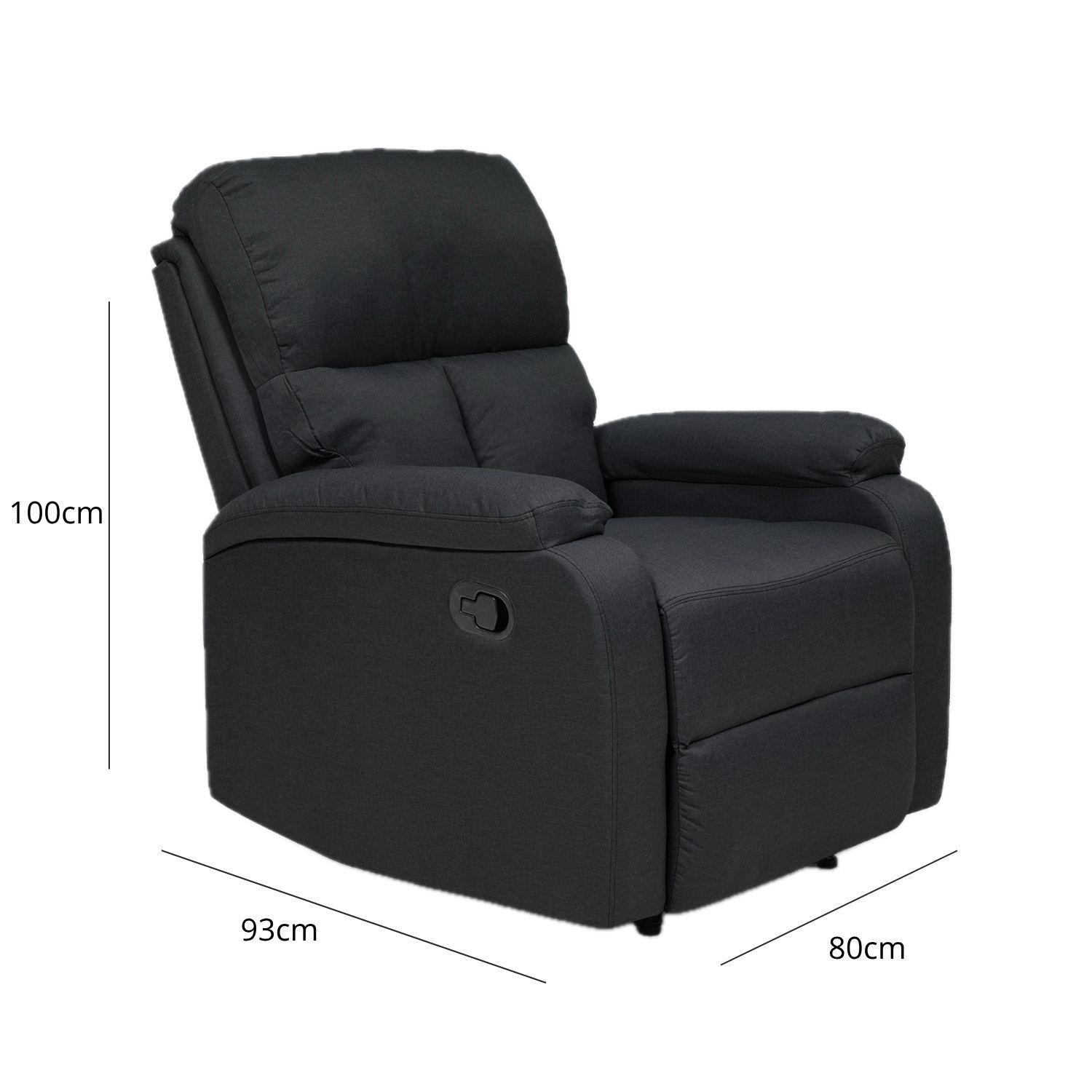  Living Sofá 3 Cuerpos Reclinable Matheus Negro + 2 Bergers VS8070BL-5