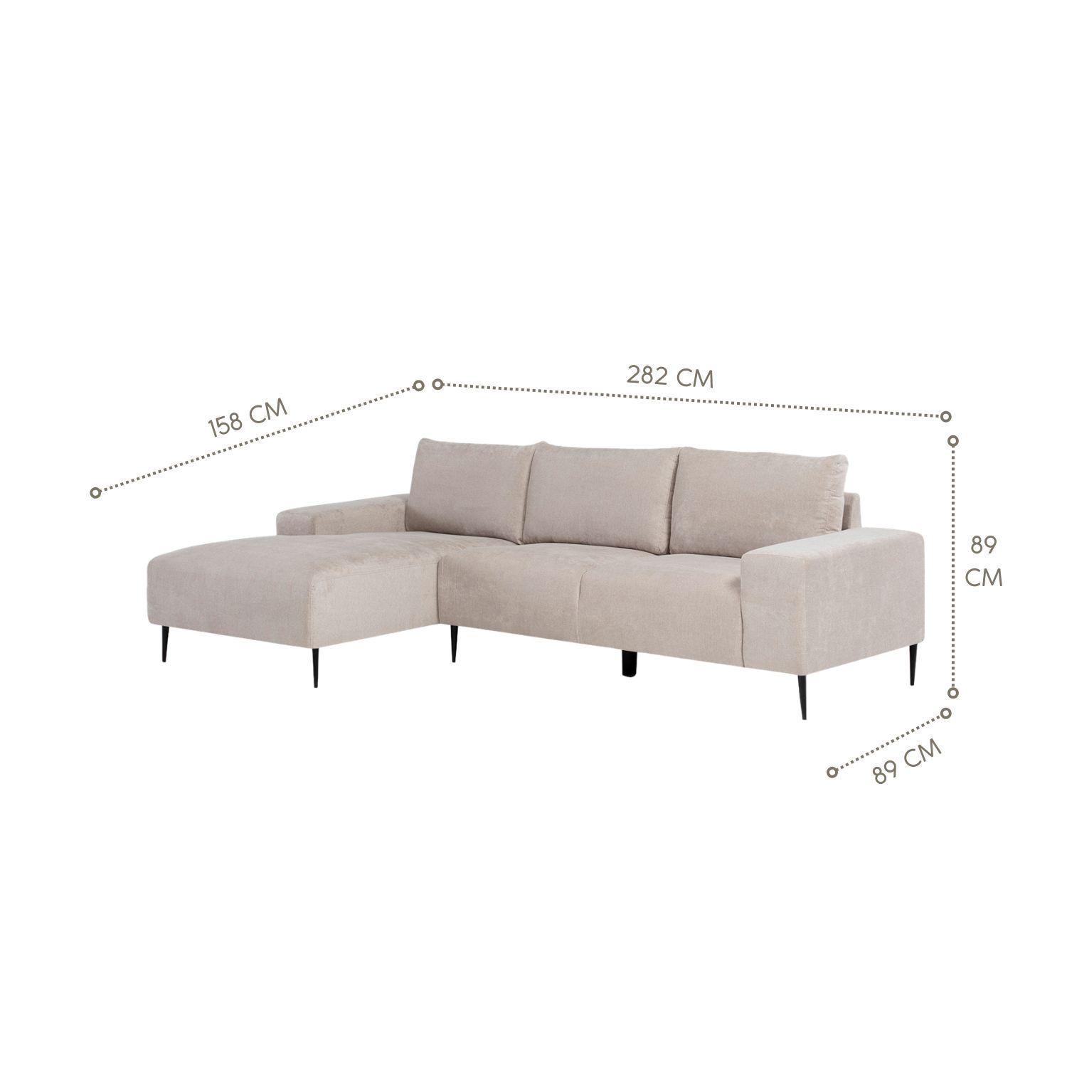 Sofá Seccional 3 Personas Izquierdo Moderno Beige Castelo KM2315LIV-3