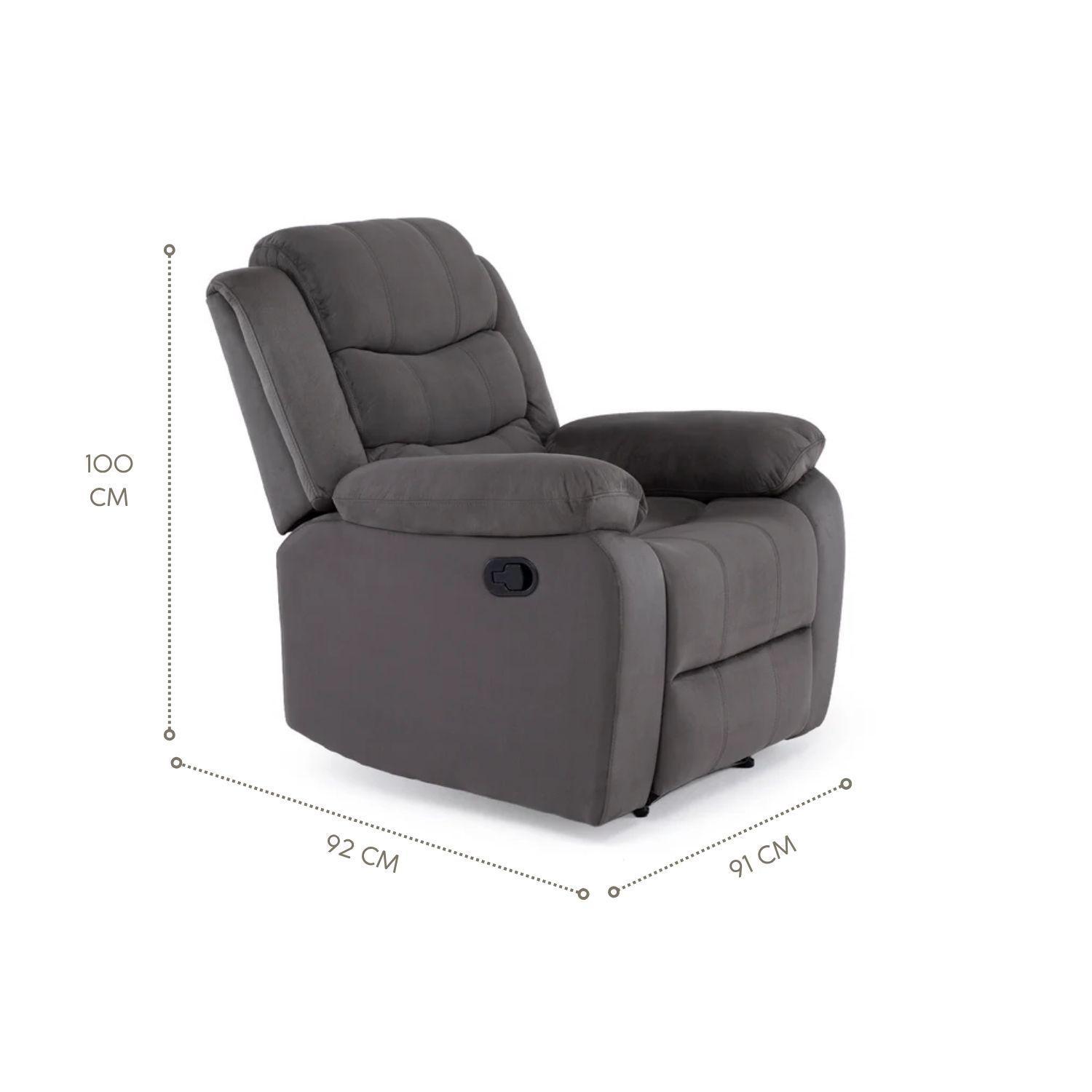 Living Reclinable Sofá 3 Cuerpos + 2 Bergers Reclinable Norman SET2011GR-6