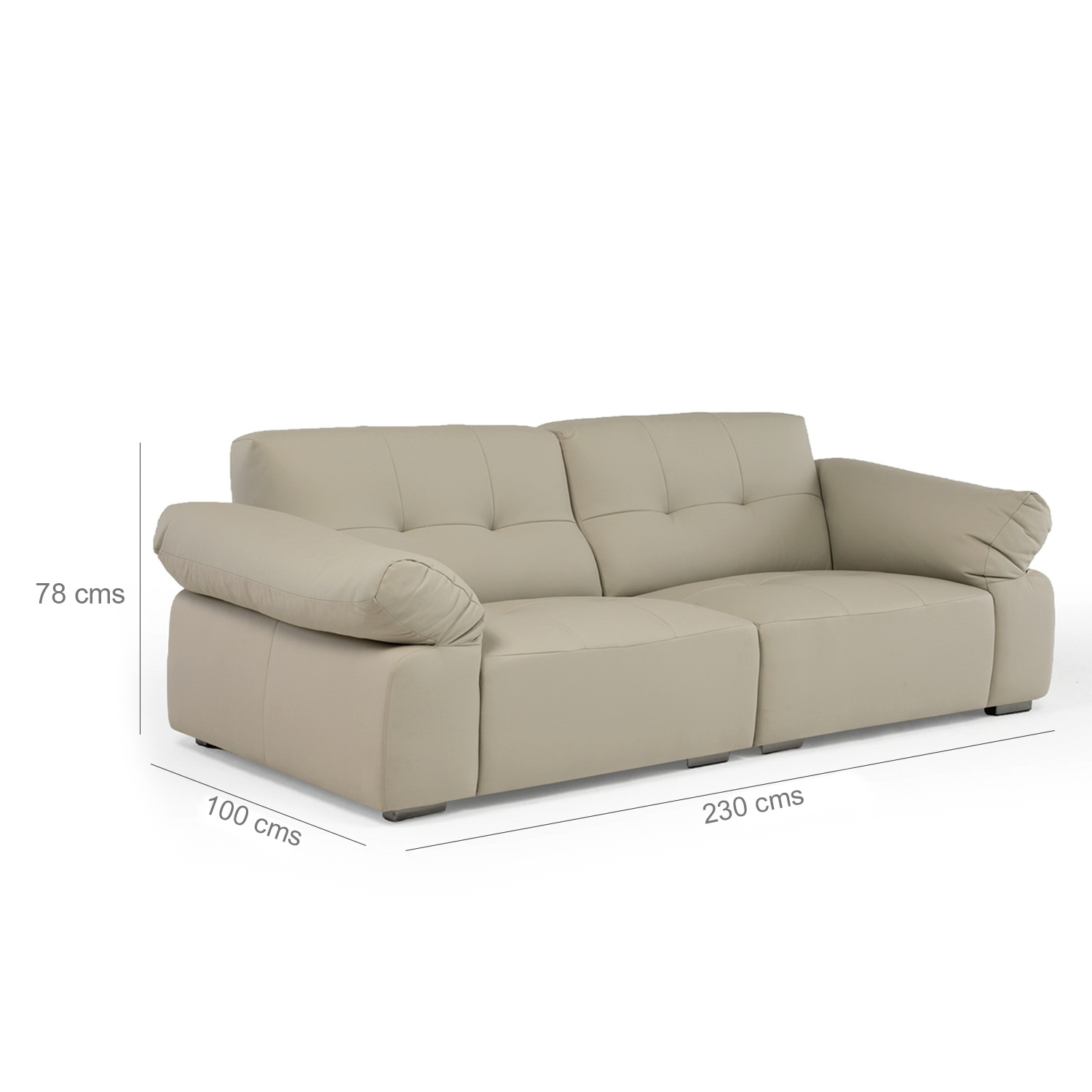 Sofá para Living 2 Módulos Génova Crema 4 Personas-2
