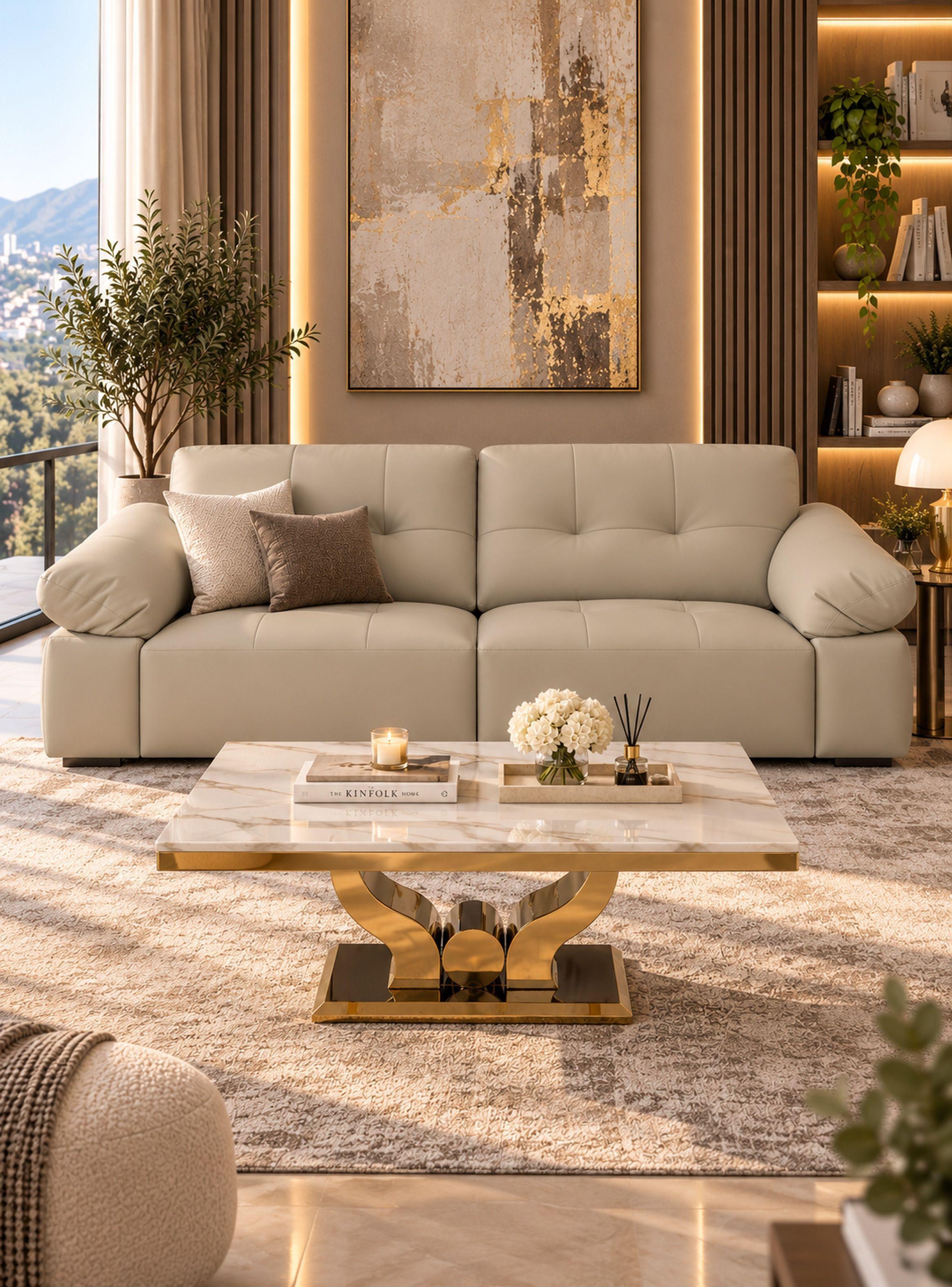 Sofá para Living 2 Módulos Génova Crema 4 Personas-1