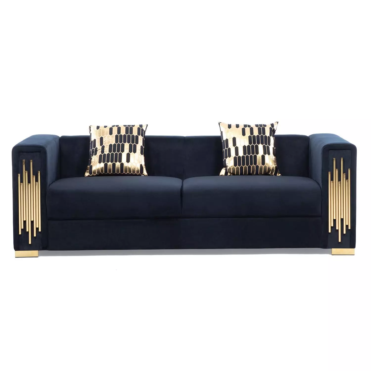 Sofá Elegante 3 Cuerpo Moderno Negro Spencer-2