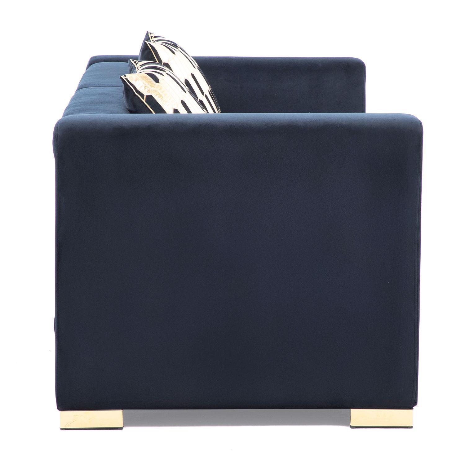 Sofá Elegante 3 Cuerpo Moderno Negro Spencer-5