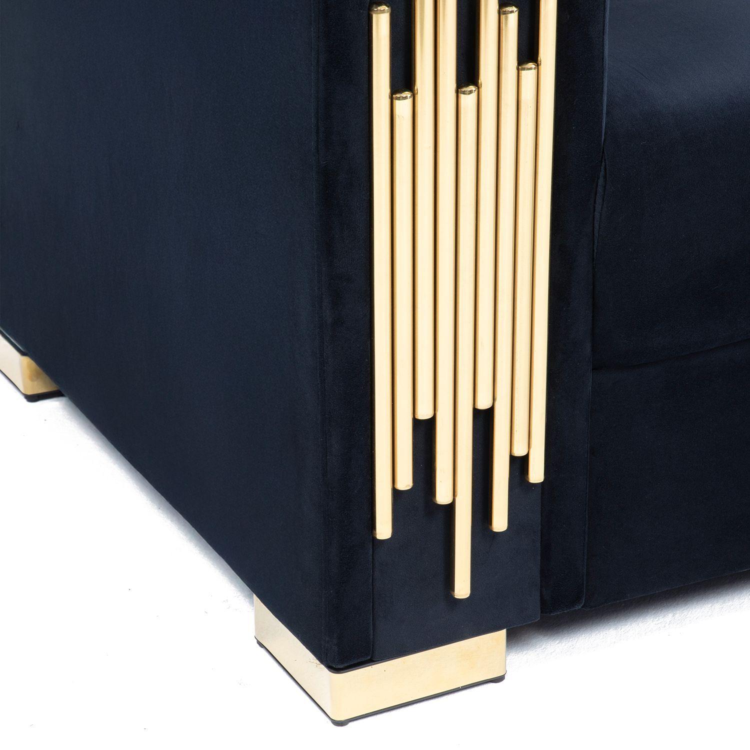 Sofá Elegante 3 Cuerpo Moderno Negro Spencer-6