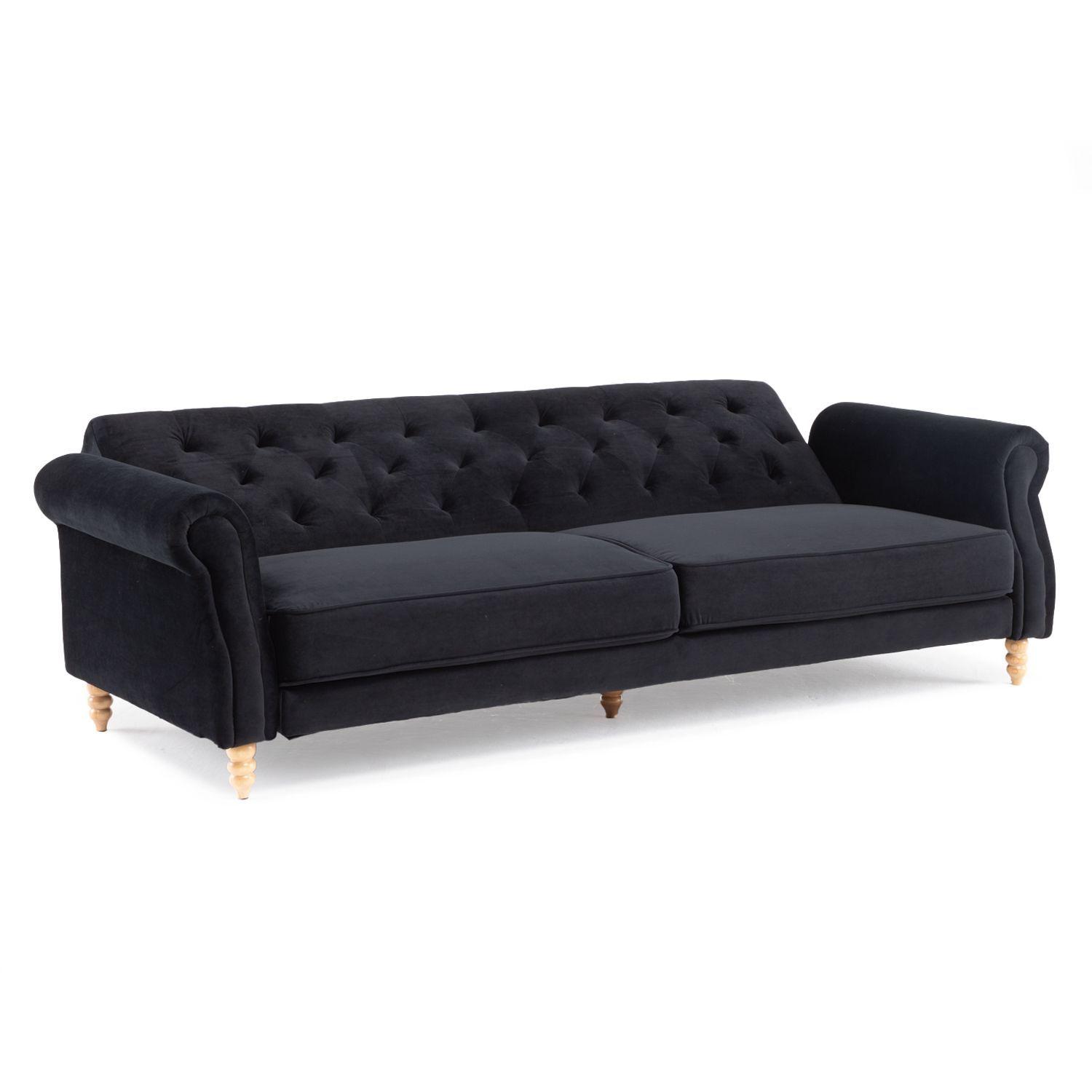 Futón Cama 3 Cuerpos Negro Clásico Milán EG2025BK-3