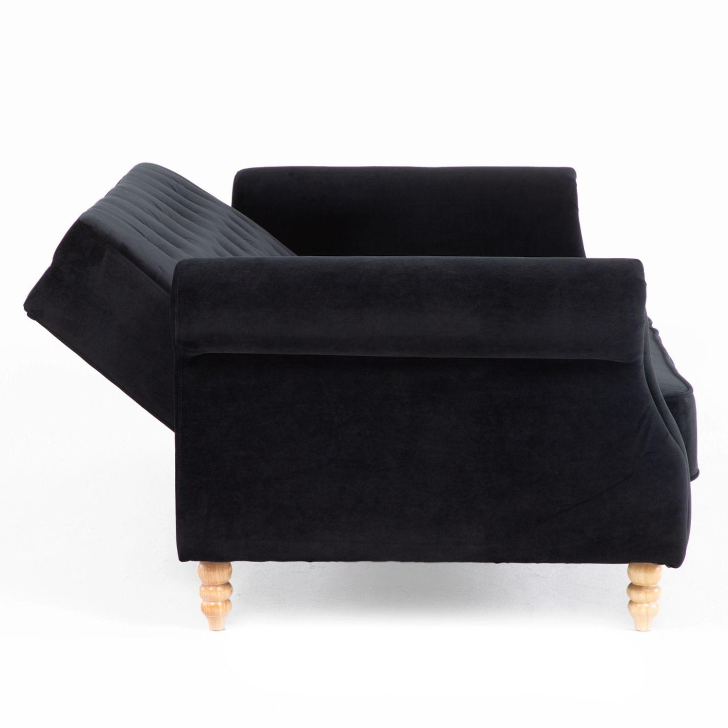 Futón Cama 3 Cuerpos Negro Clásico Milán EG2025BK-5
