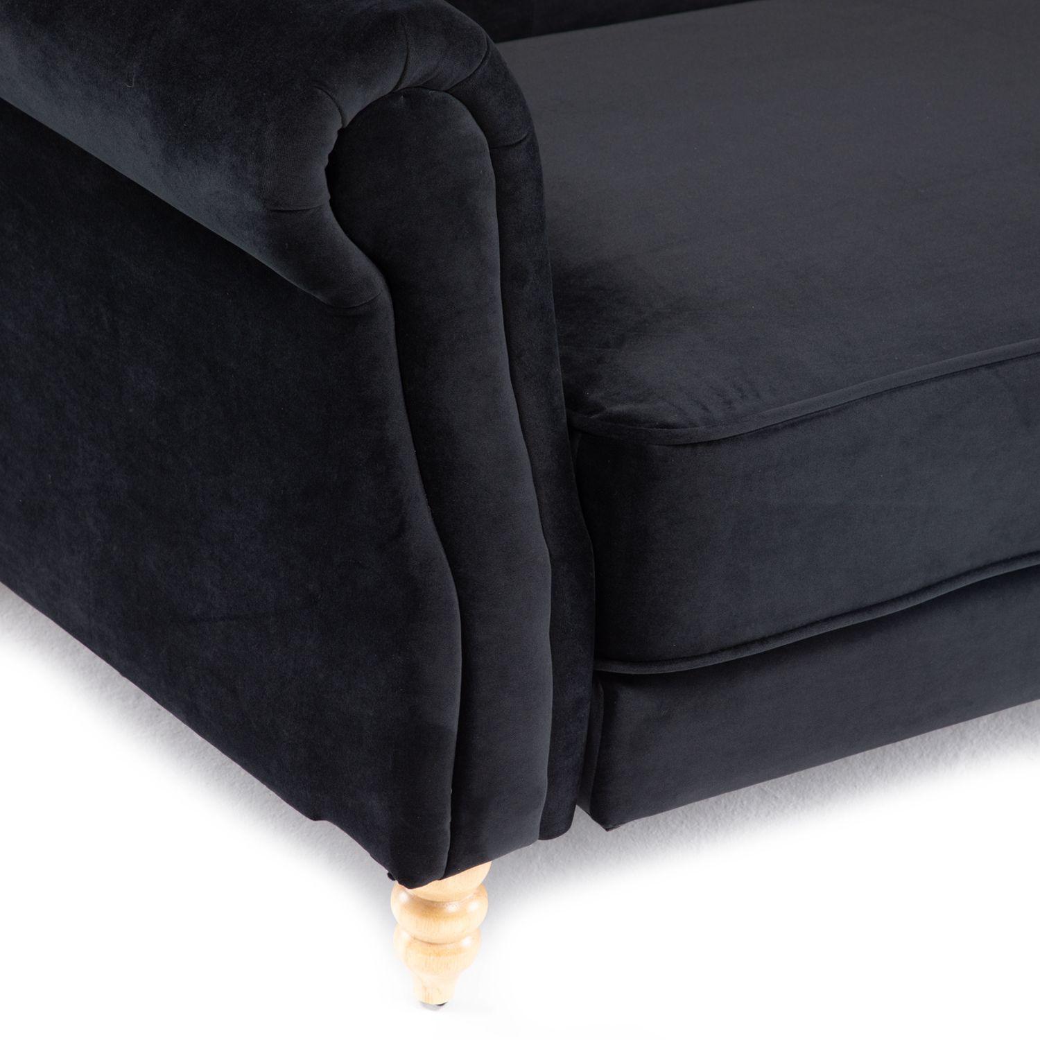 Futón Cama 3 Cuerpos Negro Clásico Milán EG2025BK-7