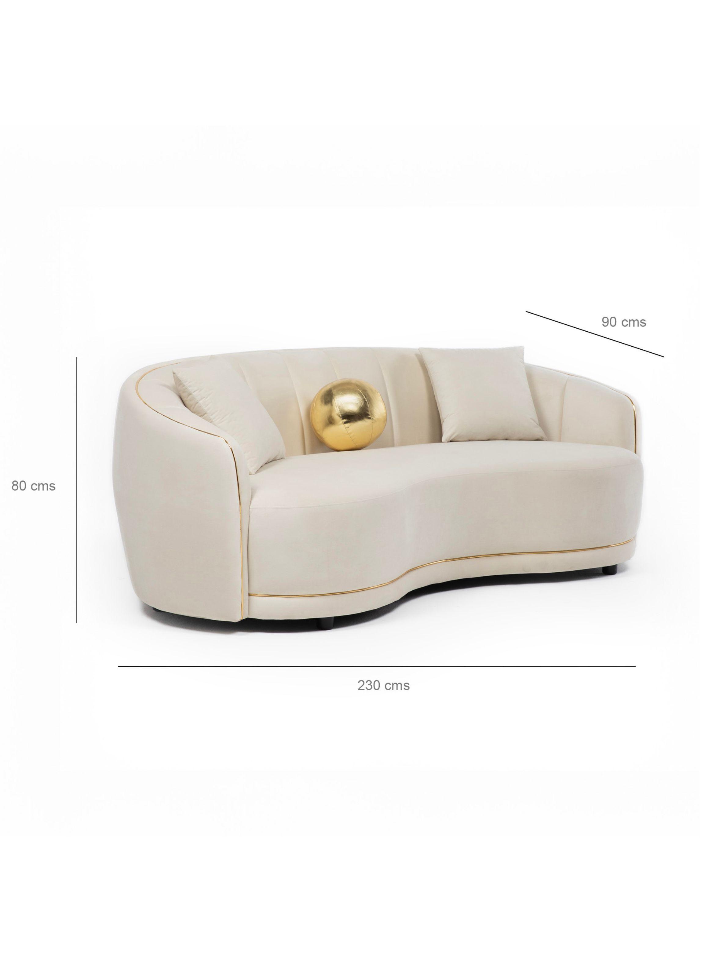 Sofá Moderno Elegante Isidora 3 Cuerpos Curvo AG339S-2