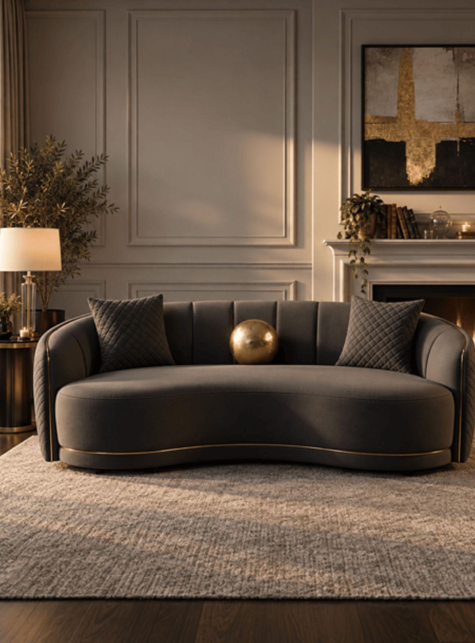 Sofá Moderno Elegante Isidora 3 Cuerpos Curvo AG339S-0