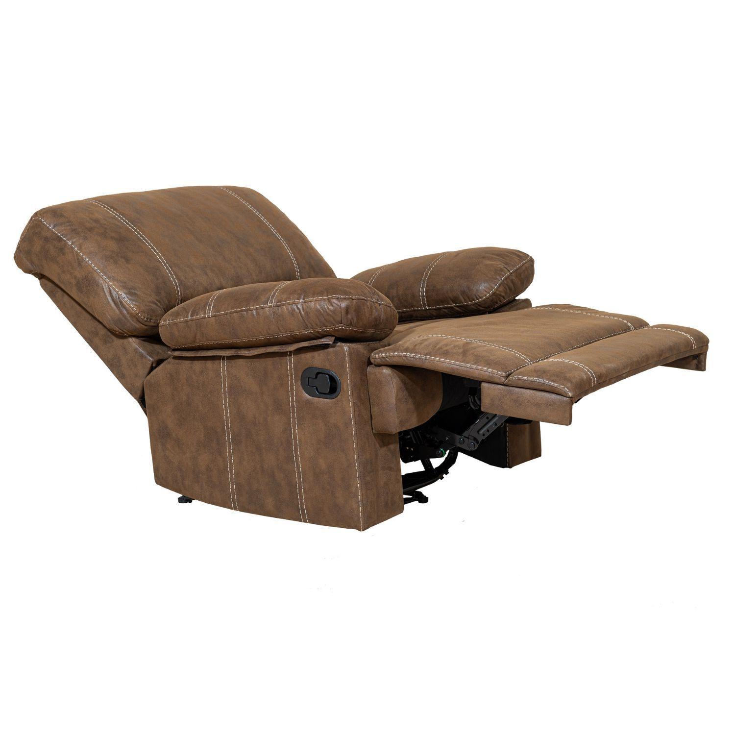 Living Sofá 3 Cuerpos Reclinable Castle Café + 2 Bergers 98023R4-5