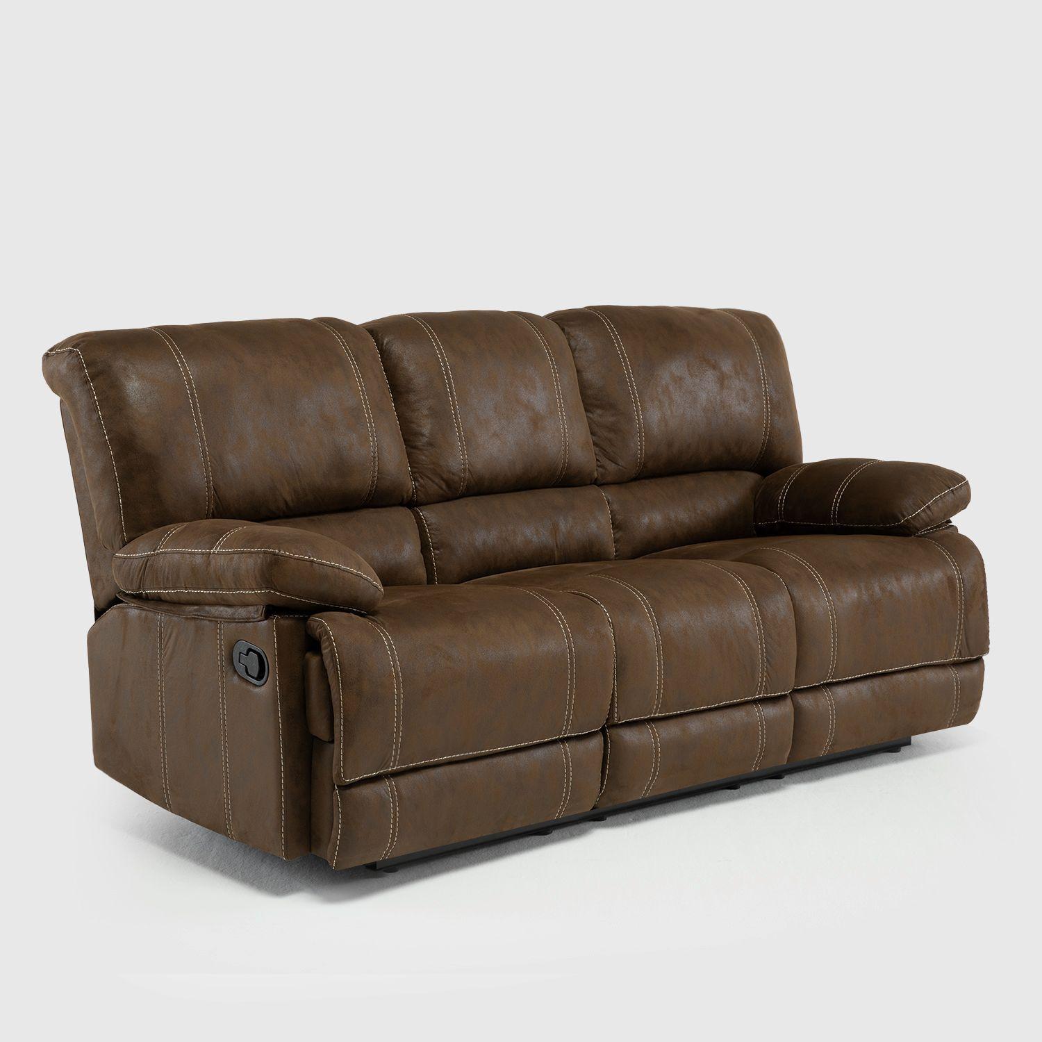 Living Sofá 3 Cuerpos Reclinable Castle Café + 2 Bergers 98023R4-6
